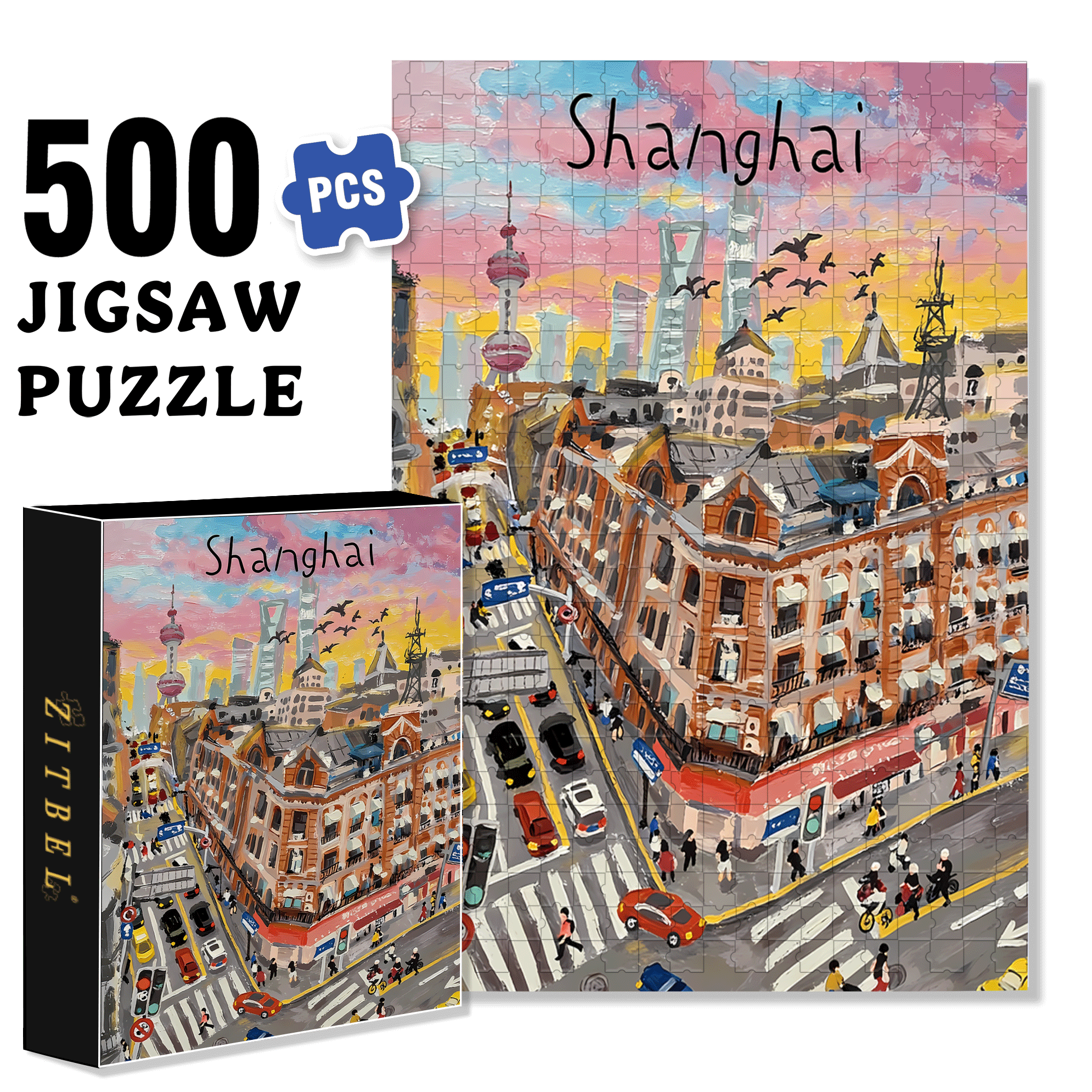 Autumn Is Suitable For Meeting 500pcs/1000pcs Jigsaw Puzzle, Scratch-Resistant, Interactive Family Game & Brain-Boosting DIY Decor, Perfect for Halloween, Christmas & New Year Gifts, Family Puzzle Game