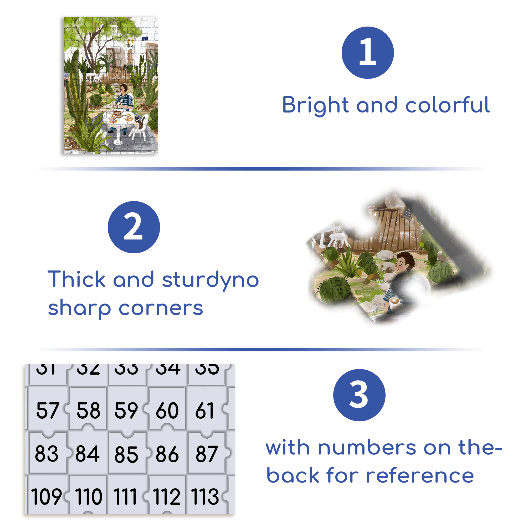 Botanical Cactus Garden  500pcs/1000pcs Jigsaw Puzzle, Scratch-Resistant, Interactive Family Game & Brain-Boosting DIY Decor, Perfect for Halloween, Christmas & New Year Gifts, Family Puzzle Game