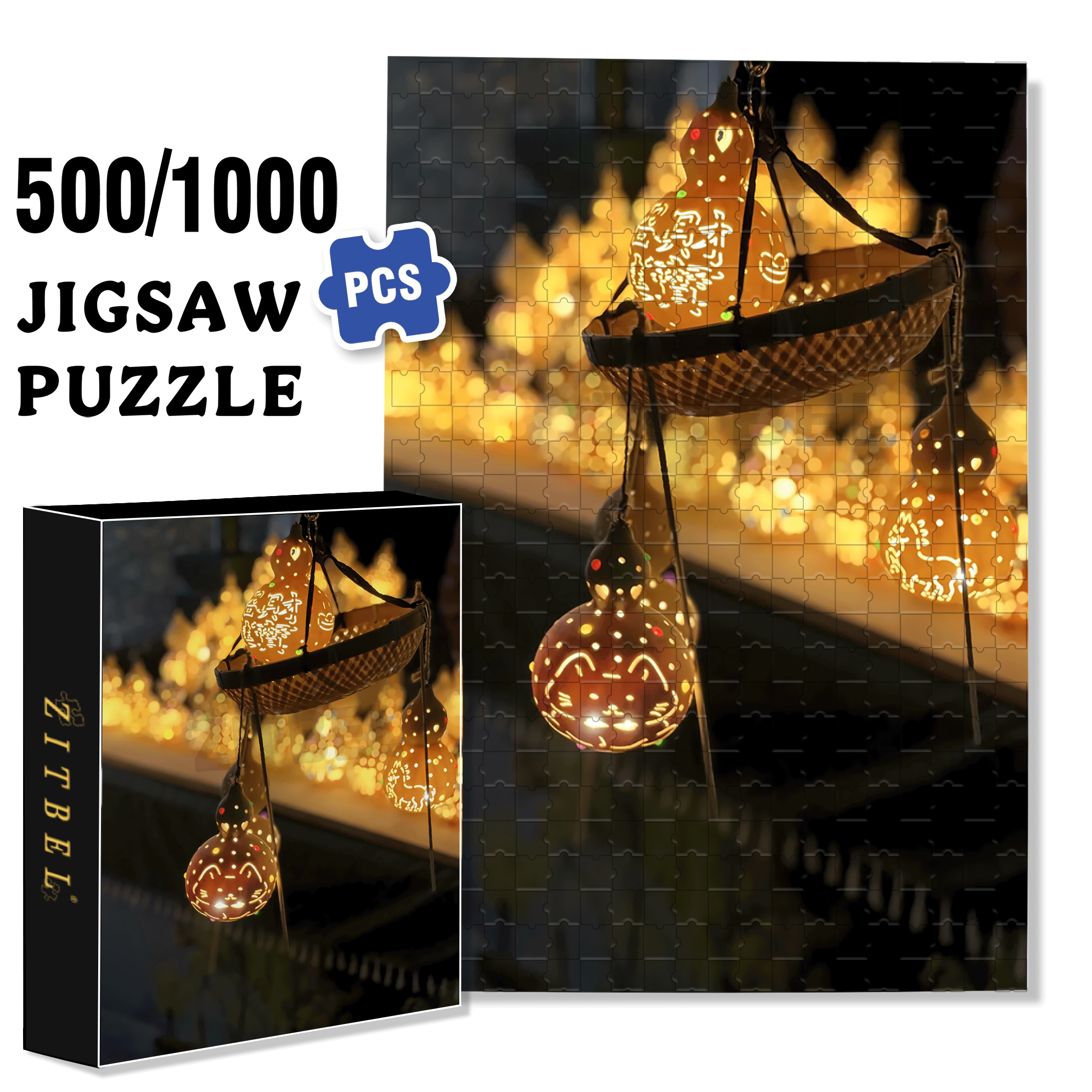 Bring In Wealth And Treasures 500pcs/1000pcs Jigsaw Puzzle, Scratch-Resistant, Interactive Family Game & Brain-Boosting DIY Decor, Perfect for Halloween, Christmas & New Year Gifts, Family Puzzle Game