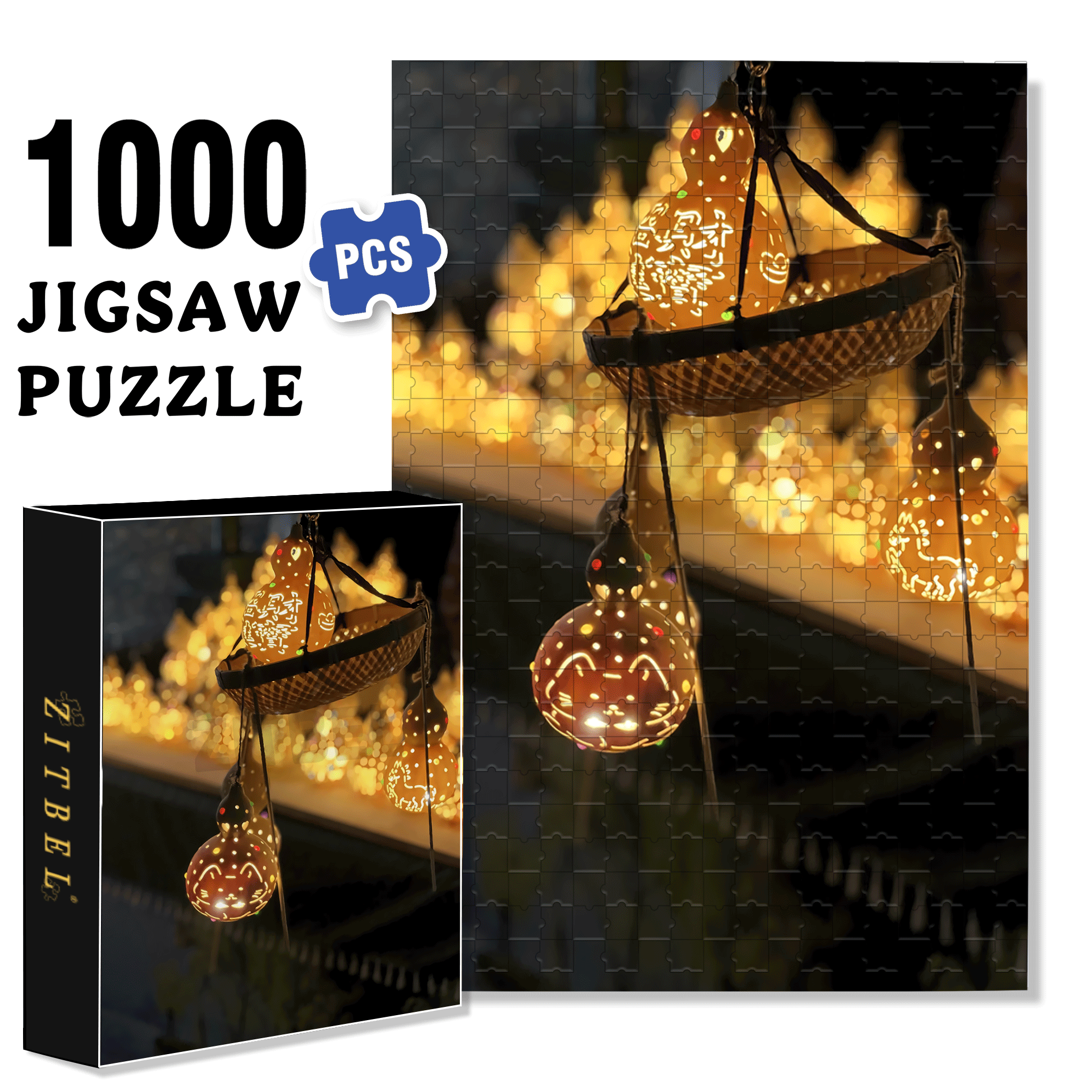 Bring In Wealth And Treasures 500pcs/1000pcs Jigsaw Puzzle, Scratch-Resistant, Interactive Family Game & Brain-Boosting DIY Decor, Perfect for Halloween, Christmas & New Year Gifts, Family Puzzle Game
