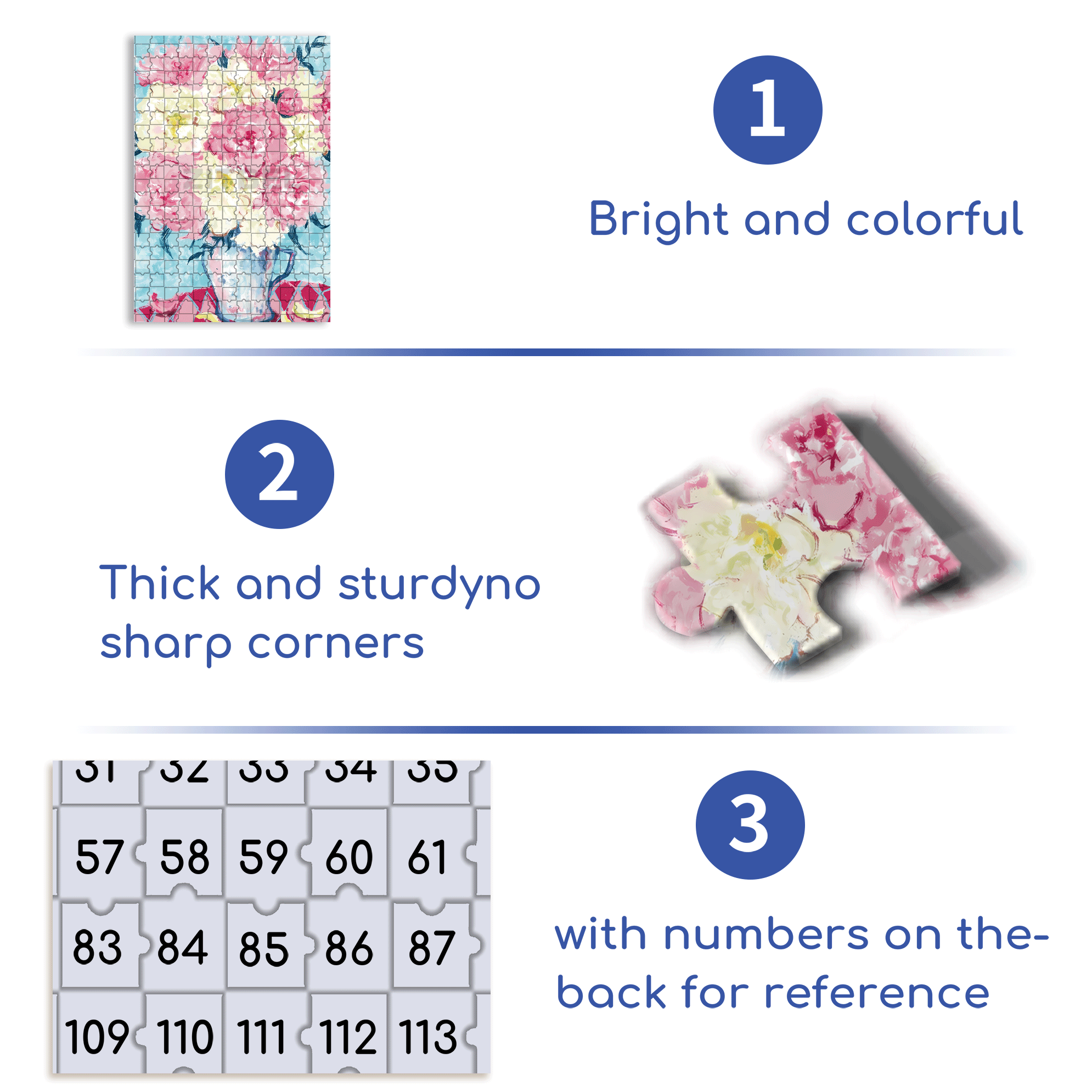 Colorful Peony 500pcs/1000pcs Jigsaw Puzzle, Scratch-Resistant, Interactive Family Game & Brain-Boosting DIY Decor, Perfect for Halloween, Christmas & New Year Gifts, Family Puzzle Game