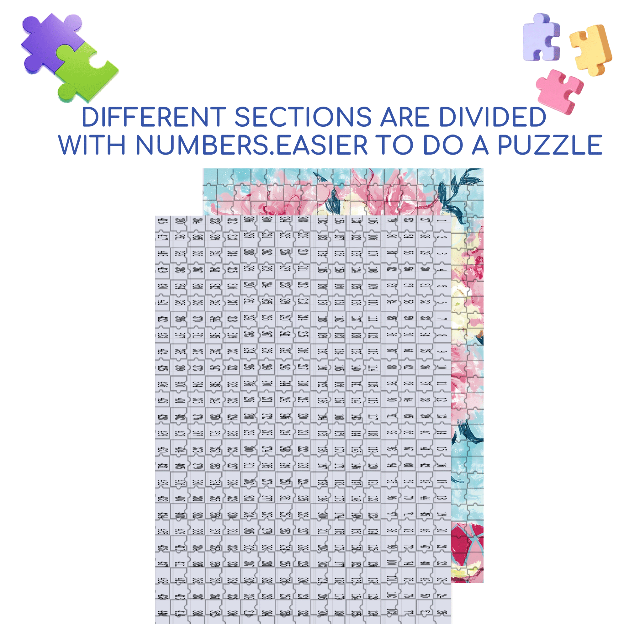 Colorful Peony 500pcs/1000pcs Jigsaw Puzzle, Scratch-Resistant, Interactive Family Game & Brain-Boosting DIY Decor, Perfect for Halloween, Christmas & New Year Gifts, Family Puzzle Game