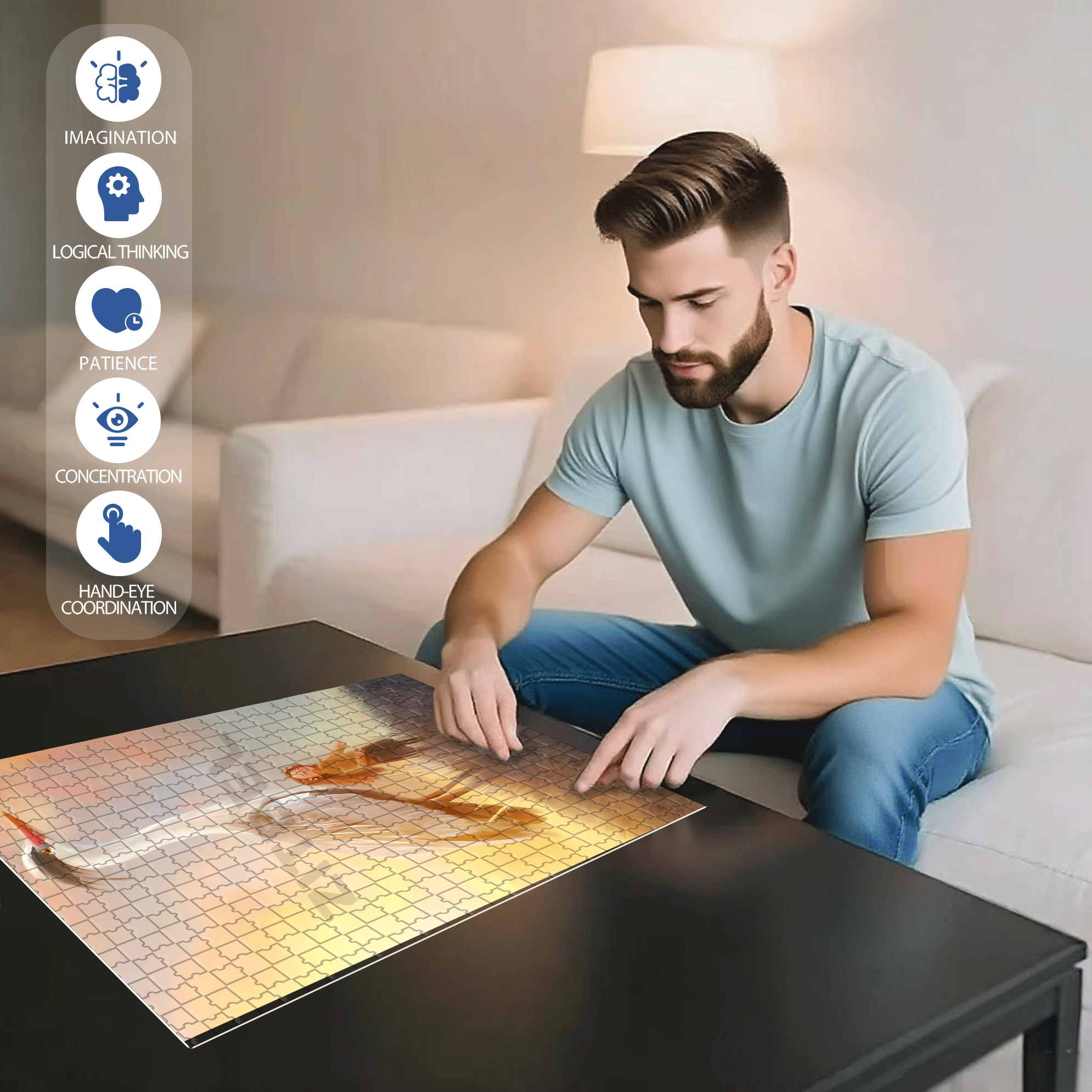 Inspiration Fragments 3 500pcs/1000pcs Jigsaw Puzzle, Scratch-Resistant, Interactive Family Game & Brain-Boosting DIY Decor, Perfect for Halloween, Christmas & New Year Gifts, Family Puzzle Game
