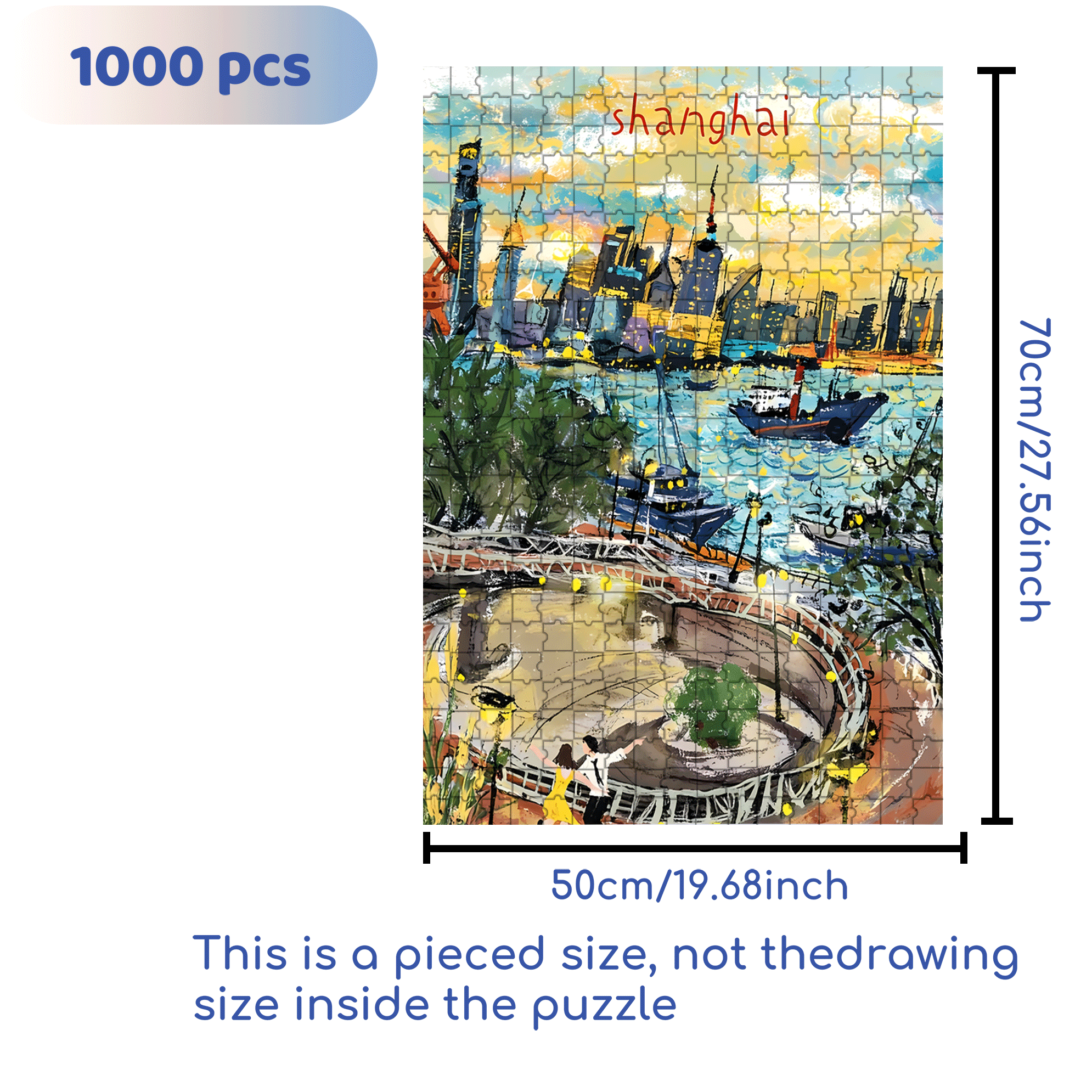 La La Land 500pcs/1000pcs Jigsaw Puzzle, Scratch-Resistant, Interactive Family Game & Brain-Boosting DIY Decor, Perfect for Halloween, Christmas & New Year Gifts, Family Puzzle Game