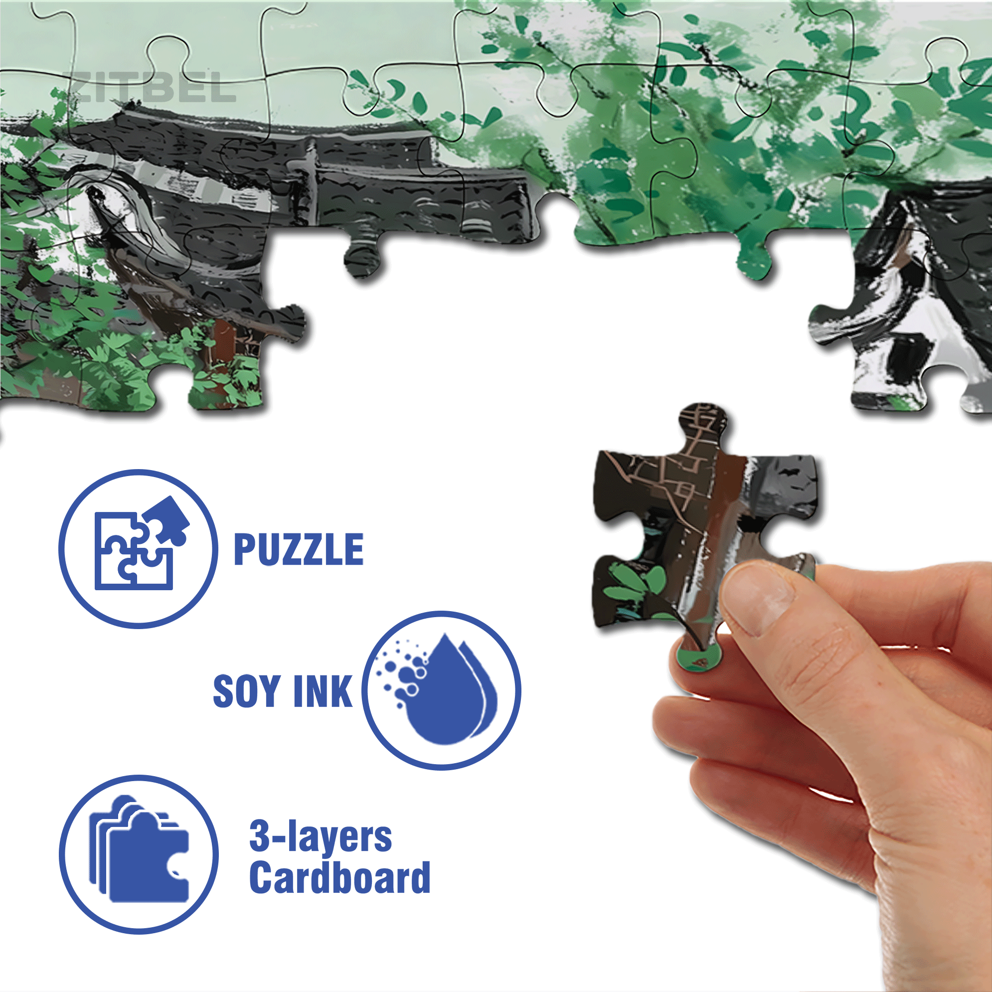 Listening To Plays 500pcs/1000pcs Jigsaw Puzzle, Scratch-Resistant, Interactive Family Game & Brain-Boosting DIY Decor, Perfect for Halloween, Christmas & New Year Gifts, Family Puzzle Game