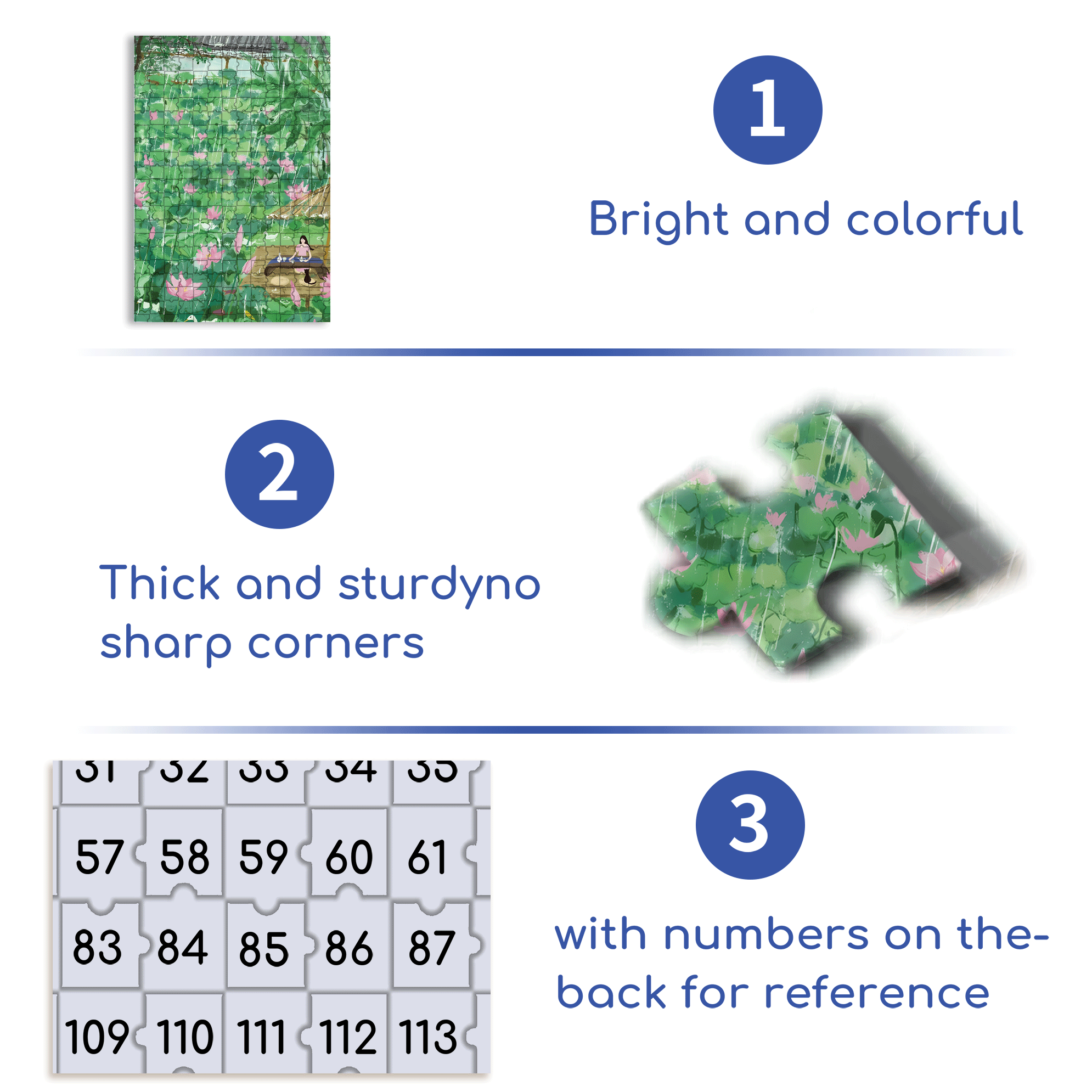 Listening To The Rain In The Lotus Pond 500pcs/1000pcs Jigsaw Puzzle, Scratch-Resistant, Interactive Family Game & Brain-Boosting DIY Decor, Perfect for Halloween, Christmas & New Year Gifts, Family Puzzle Game