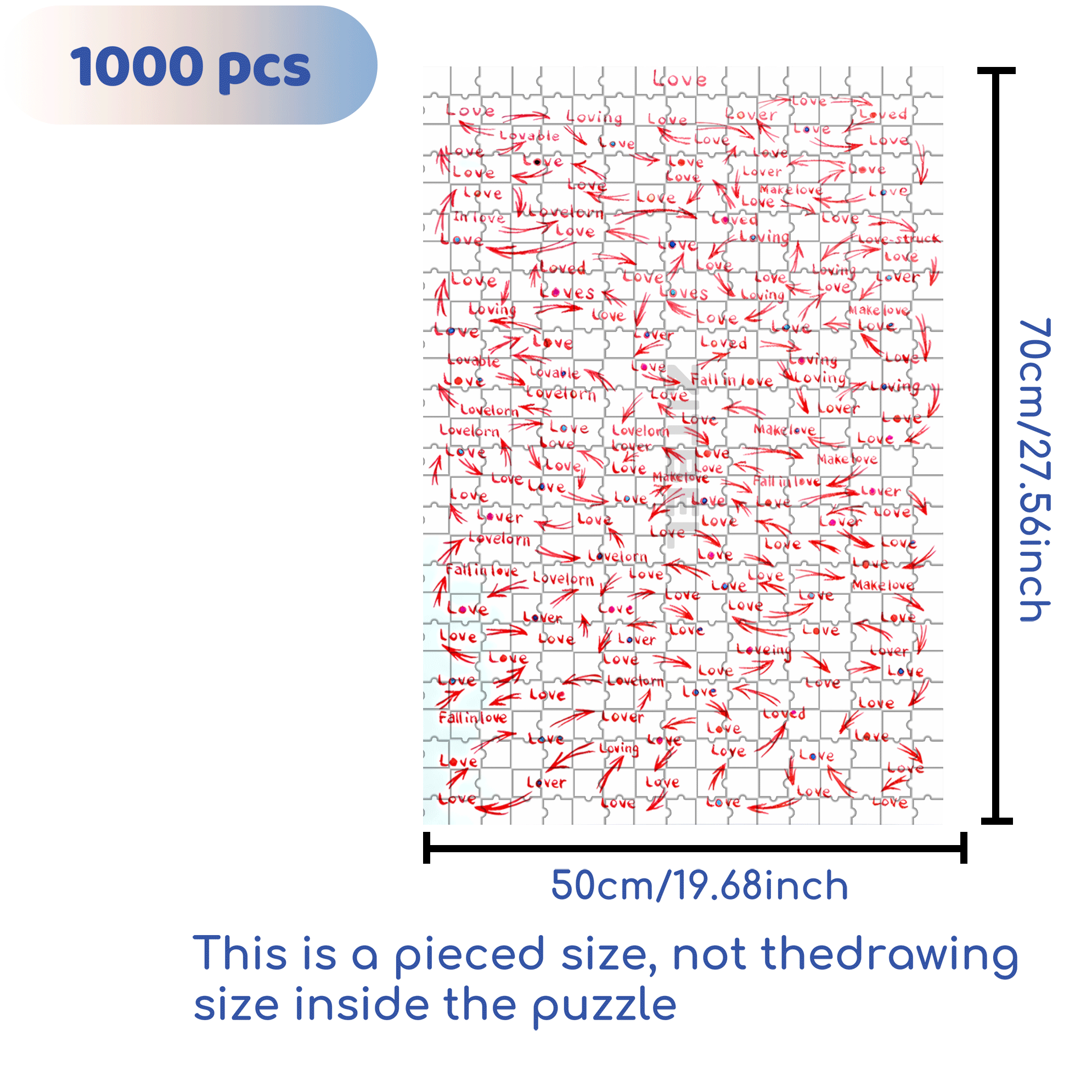 Love Will Always Come Back 500pcs/1000pcs Jigsaw Puzzle, Scratch-Resistant, Interactive Family Game & Brain-Boosting DIY Decor, Perfect for Halloween, Christmas & New Year Gifts, Family Puzzle Game