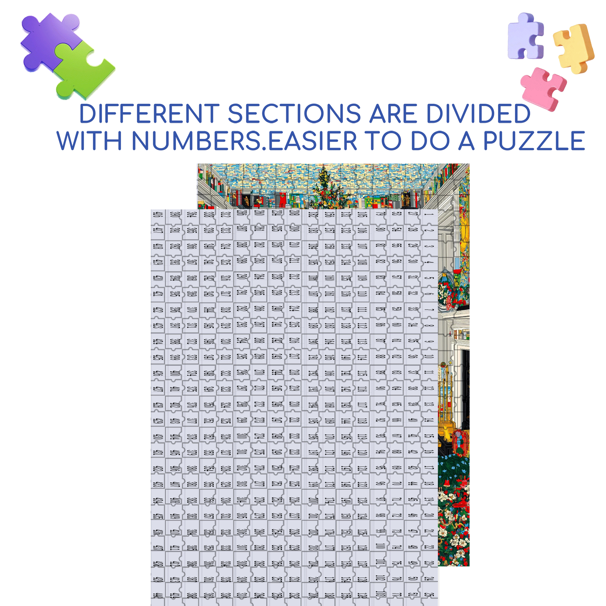Pixel Christmas 500pcs/1000pcs Jigsaw Puzzle, Scratch-Resistant, Interactive Family Game & Brain-Boosting DIY Decor, Perfect for Halloween, Christmas & New Year Gifts, Family Puzzle Game
