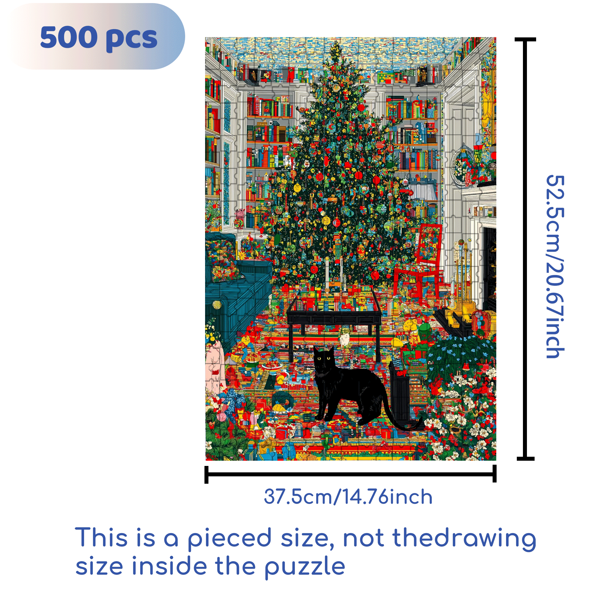 Pixel Christmas 500pcs/1000pcs Jigsaw Puzzle, Scratch-Resistant, Interactive Family Game & Brain-Boosting DIY Decor, Perfect for Halloween, Christmas & New Year Gifts, Family Puzzle Game