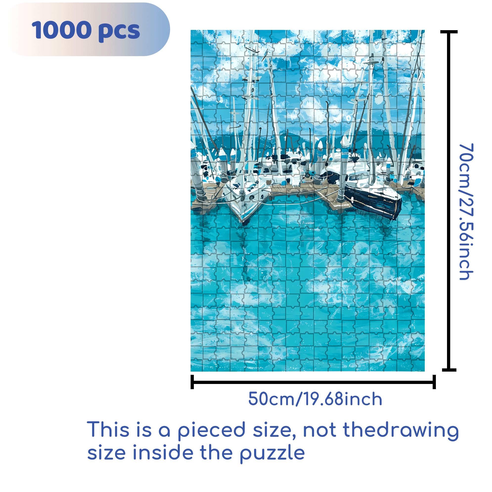 Summer Seaside Pier 500pcs/1000pcs Jigsaw Puzzle, Scratch-Resistant, Interactive Family Game & Brain-Boosting DIY Decor, Perfect for Halloween, Christmas & New Year Gifts, Family Puzzle Game