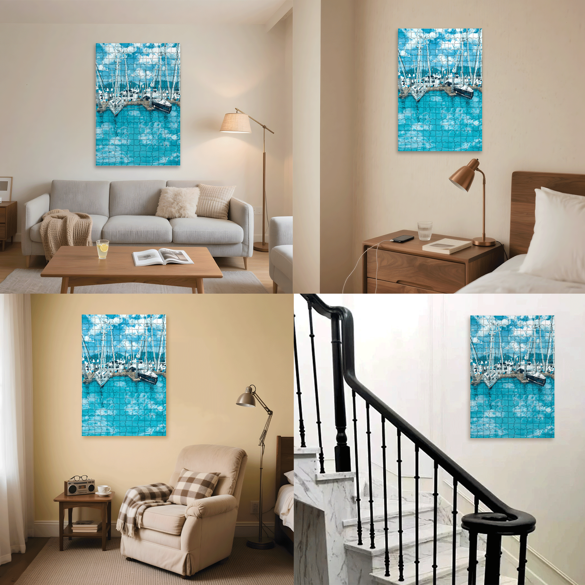 Summer Seaside Pier 500pcs/1000pcs Jigsaw Puzzle, Scratch-Resistant, Interactive Family Game & Brain-Boosting DIY Decor, Perfect for Halloween, Christmas & New Year Gifts, Family Puzzle Game