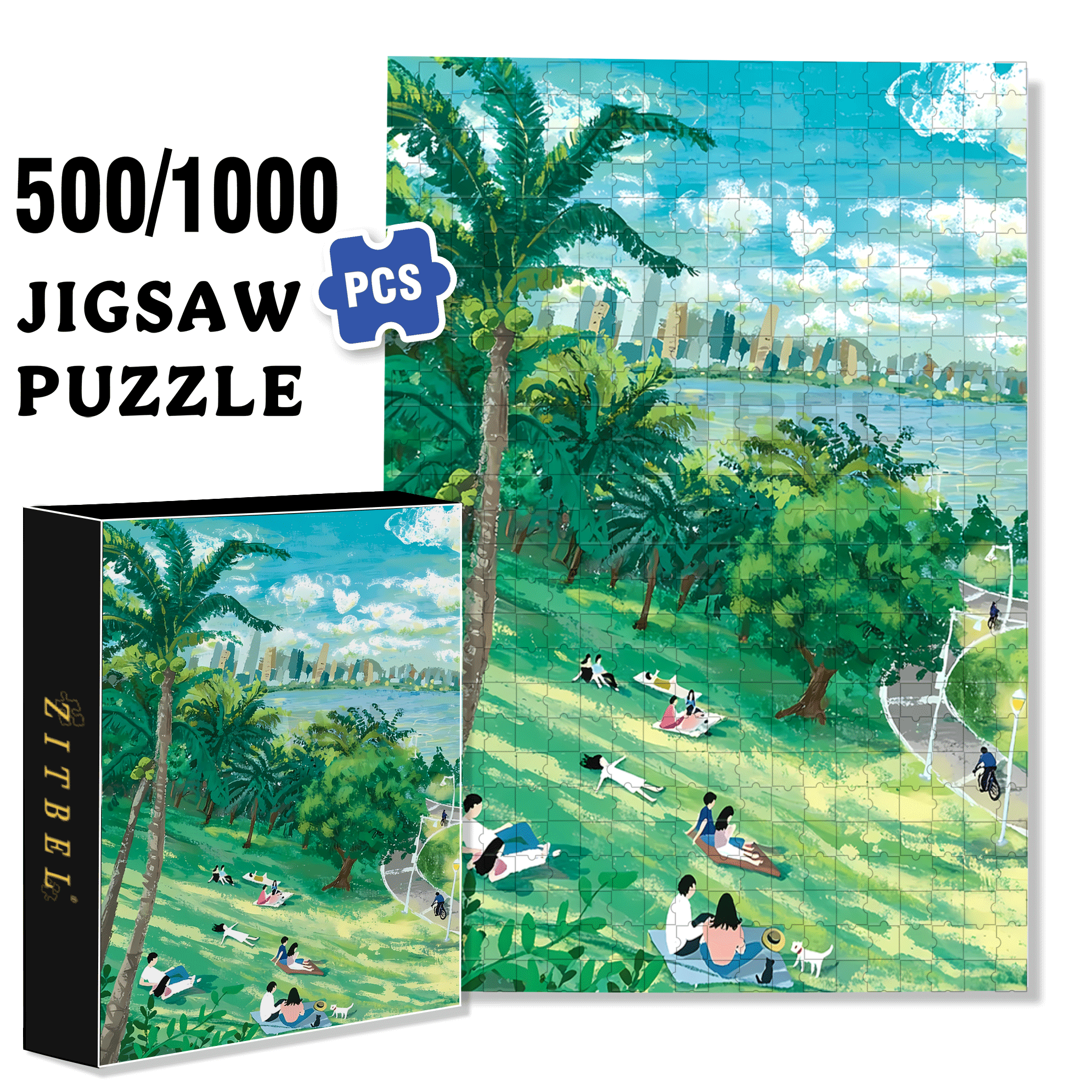 Sunrise Theater 500pcs/1000pcs Jigsaw Puzzle, Scratch-Resistant, Interactive Family Game & Brain-Boosting DIY Decor, Perfect for Halloween, Christmas & New Year Gifts, Family Puzzle Game