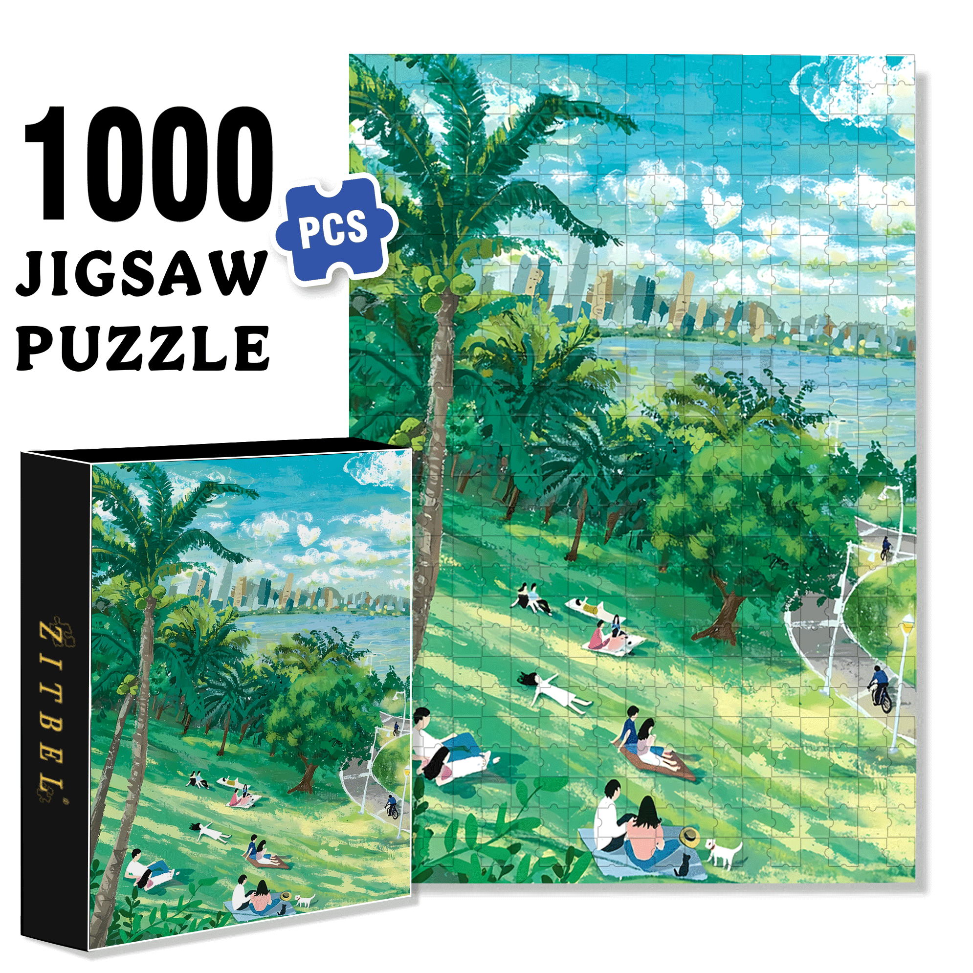 Sunrise Theater 500pcs/1000pcs Jigsaw Puzzle, Scratch-Resistant, Interactive Family Game & Brain-Boosting DIY Decor, Perfect for Halloween, Christmas & New Year Gifts, Family Puzzle Game