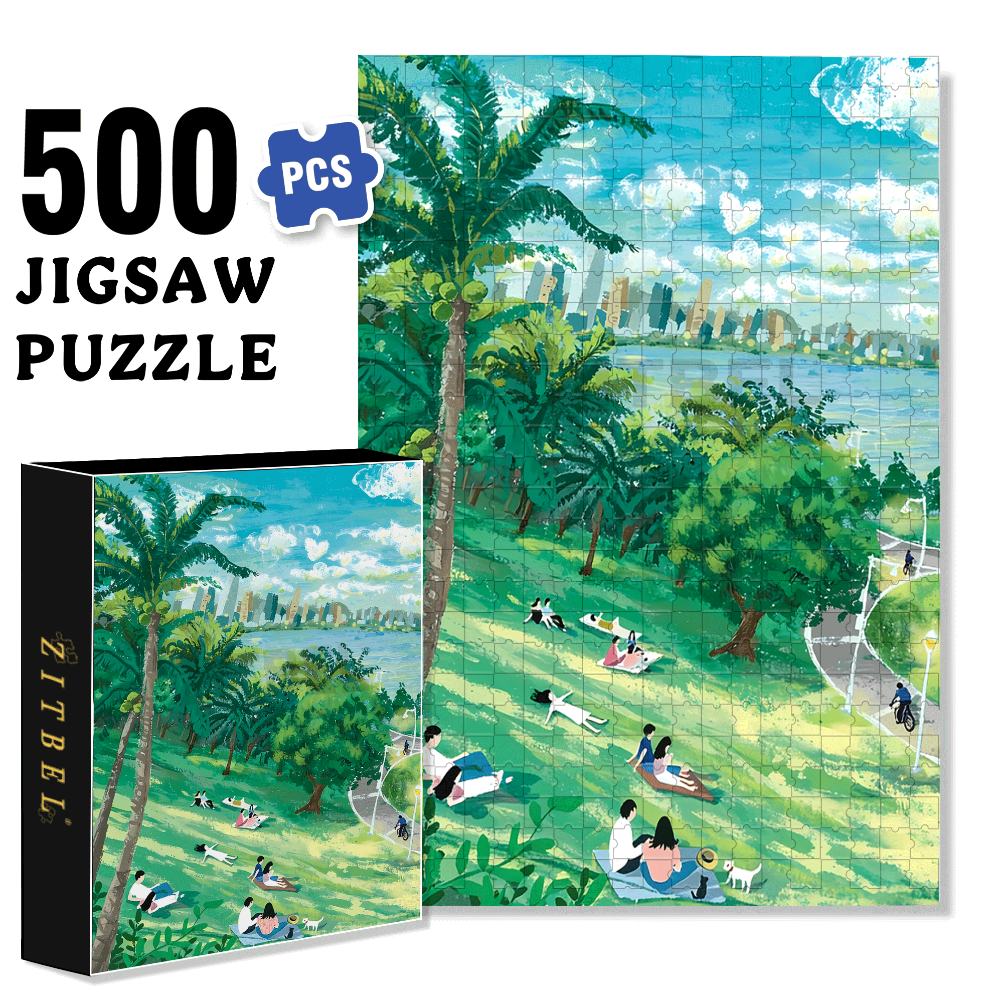 Sunrise Theater 500pcs/1000pcs Jigsaw Puzzle, Scratch-Resistant, Interactive Family Game & Brain-Boosting DIY Decor, Perfect for Halloween, Christmas & New Year Gifts, Family Puzzle Game