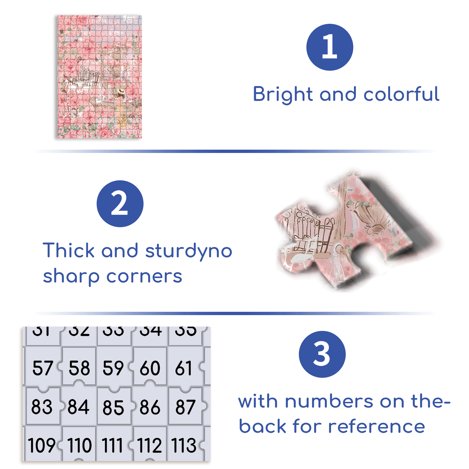 Sunshine Pink Rose 500pcs/1000pcs Jigsaw Puzzle, Scratch-Resistant, Interactive Family Game & Brain-Boosting DIY Decor, Perfect for Halloween, Christmas & New Year Gifts, Family Puzzle Game