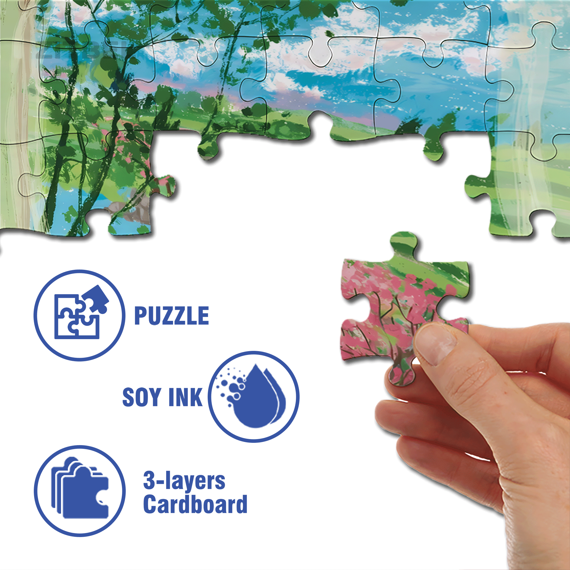 Tea Garden Outside the Window 500pcs/1000pcs Jigsaw Puzzle, Scratch-Resistant, Interactive Family Game & Brain-Boosting DIY Decor, Perfect for Halloween, Christmas & New Year Gifts, Family Puzzle Game