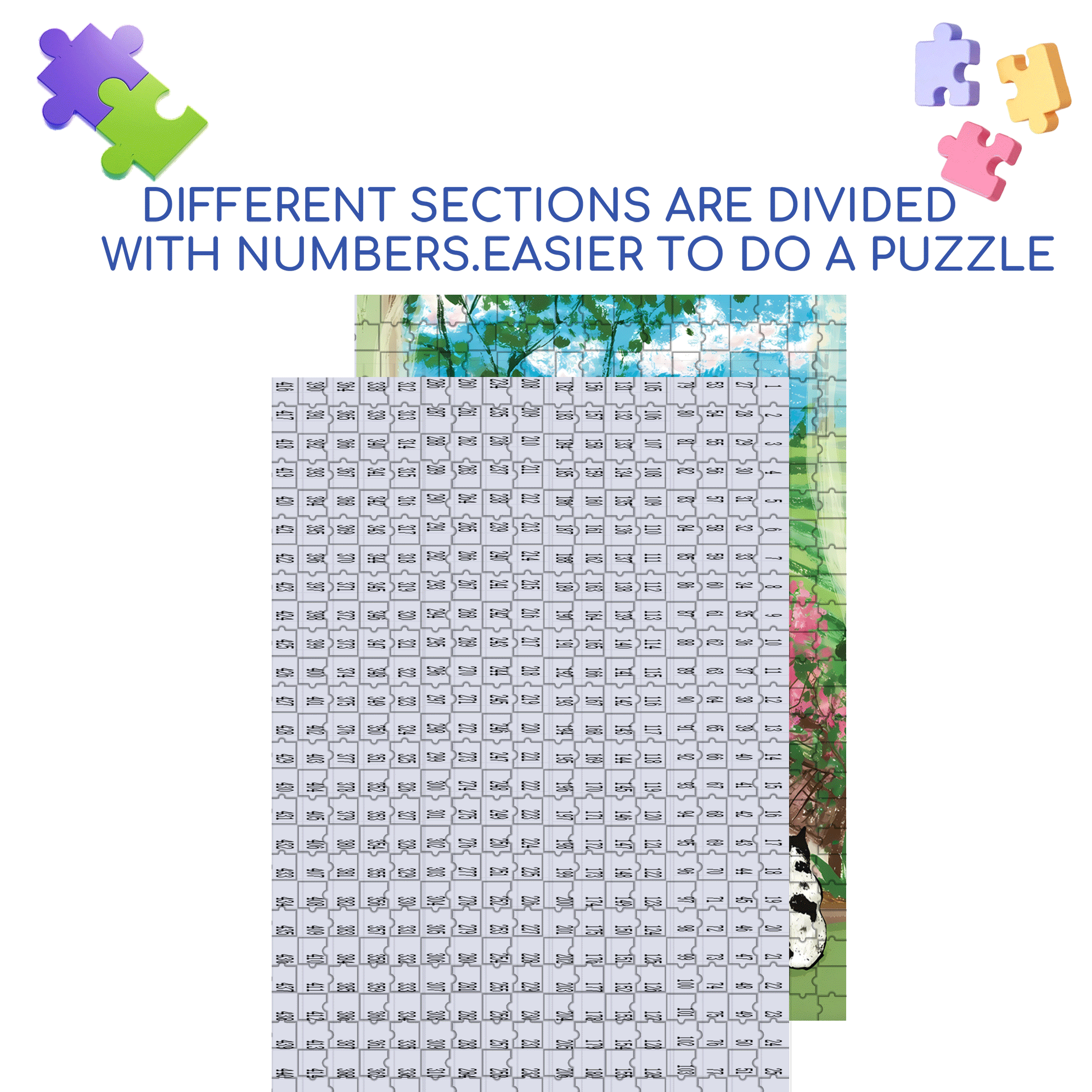 Tea Garden Outside the Window 500pcs/1000pcs Jigsaw Puzzle, Scratch-Resistant, Interactive Family Game & Brain-Boosting DIY Decor, Perfect for Halloween, Christmas & New Year Gifts, Family Puzzle Game