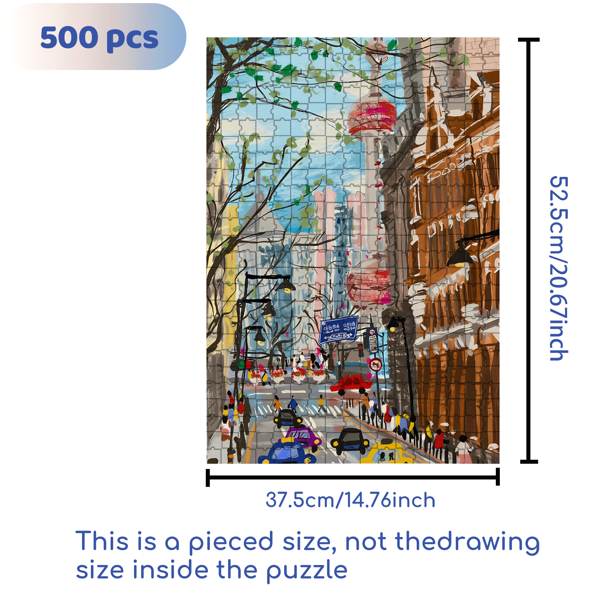 The Bund, Shanghai 500pcs/1000pcs Jigsaw Puzzle, Scratch-Resistant, Interactive Family Game & Brain-Boosting DIY Decor, Perfect for Halloween, Christmas & New Year Gifts, Family Puzzle Game