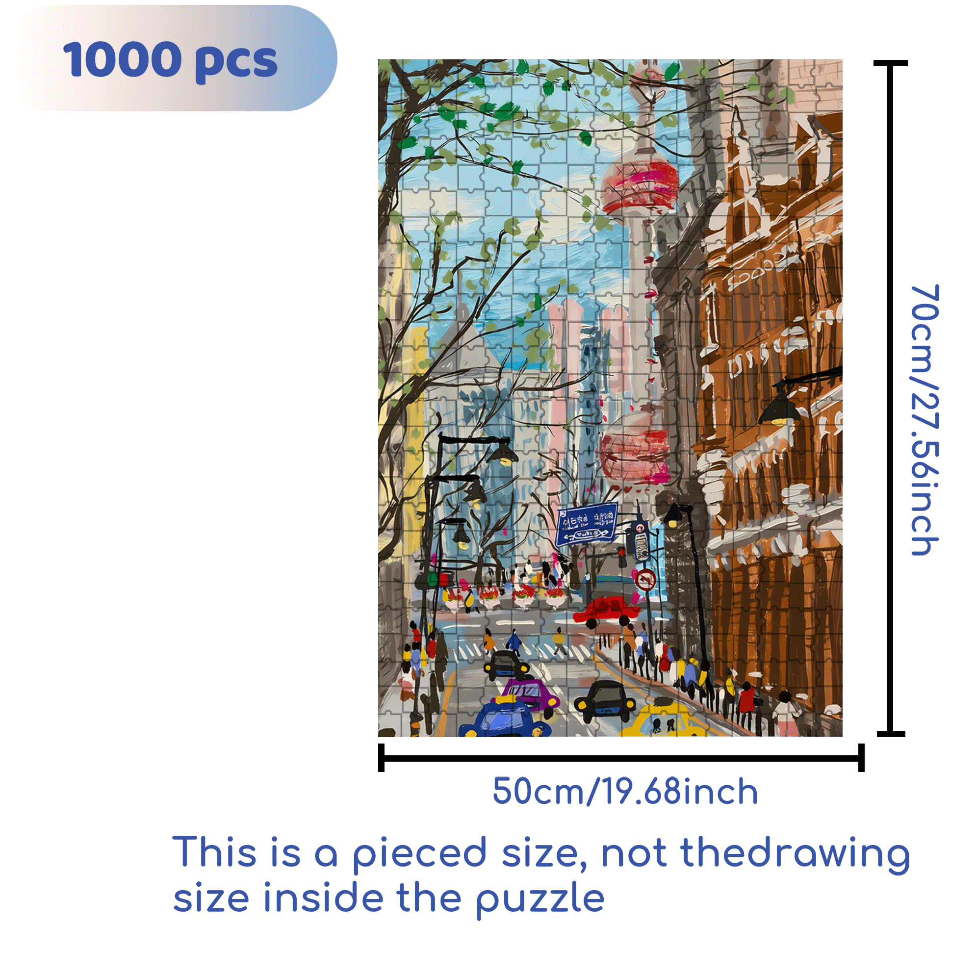 The Bund, Shanghai 500pcs/1000pcs Jigsaw Puzzle, Scratch-Resistant, Interactive Family Game & Brain-Boosting DIY Decor, Perfect for Halloween, Christmas & New Year Gifts, Family Puzzle Game