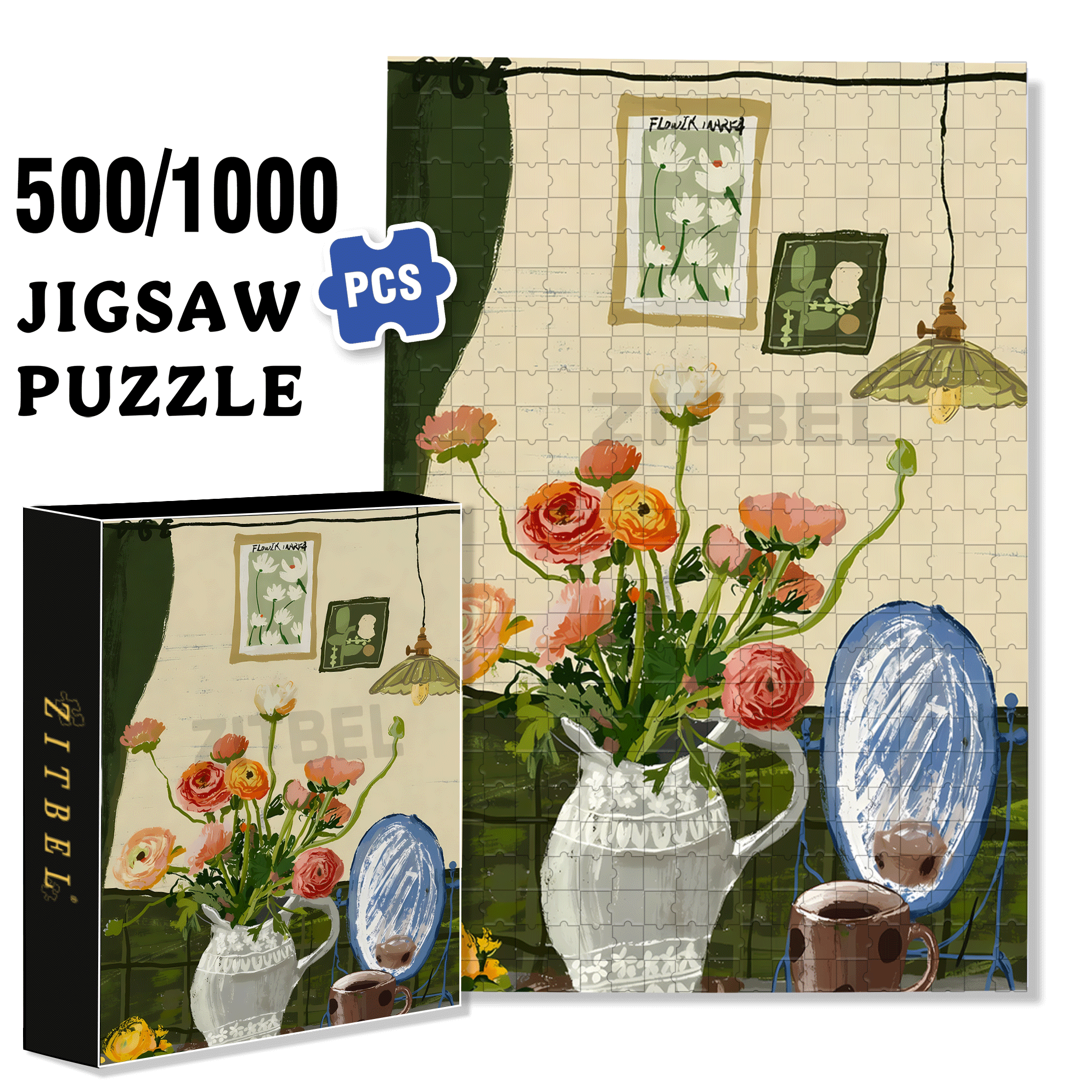 The Colors Of Spring 500pcs/1000pcs Jigsaw Puzzle, Scratch-Resistant, Interactive Family Game & Brain-Boosting DIY Decor, Perfect for Halloween, Christmas & New Year Gifts, Family Puzzle Game