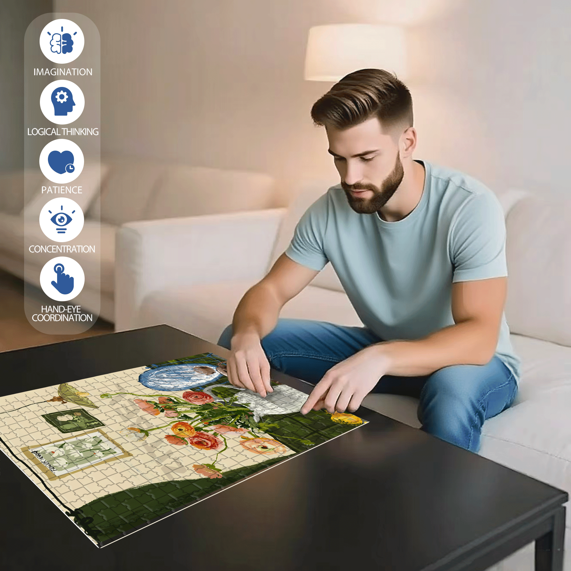 The Colors Of Spring 500pcs/1000pcs Jigsaw Puzzle, Scratch-Resistant, Interactive Family Game & Brain-Boosting DIY Decor, Perfect for Halloween, Christmas & New Year Gifts, Family Puzzle Game