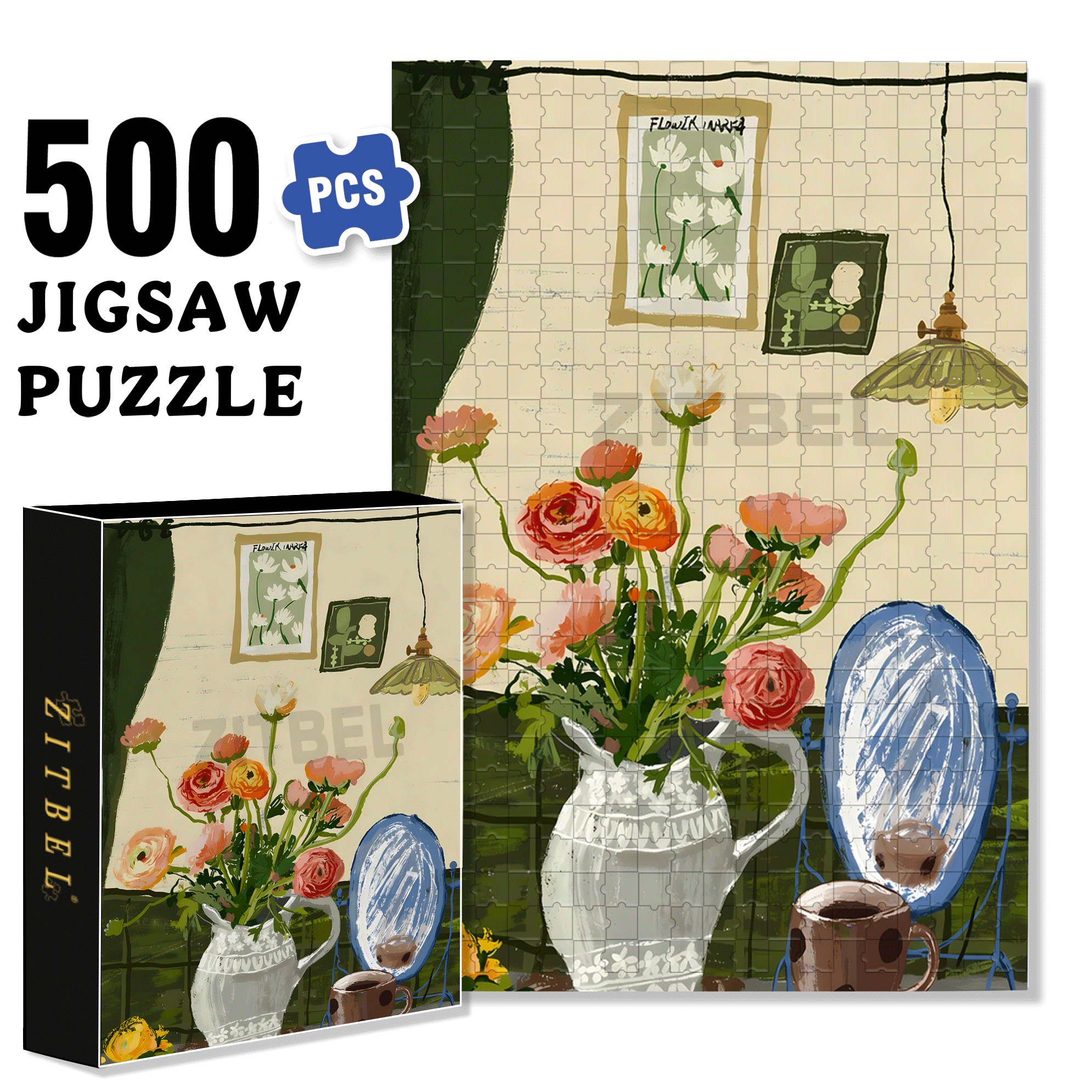 The Colors Of Spring 500pcs/1000pcs Jigsaw Puzzle, Scratch-Resistant, Interactive Family Game & Brain-Boosting DIY Decor, Perfect for Halloween, Christmas & New Year Gifts, Family Puzzle Game