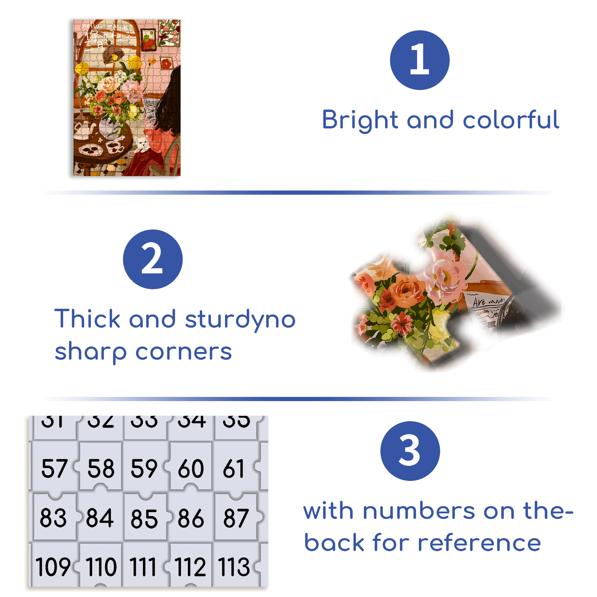 The First Bouquet Of Flowers in March 500pcs/1000pcs Jigsaw Puzzle, Scratch-Resistant, Interactive Family Game & Brain-Boosting DIY Decor, Perfect for Halloween, Christmas & New Year Gifts, Family Puzzle Game