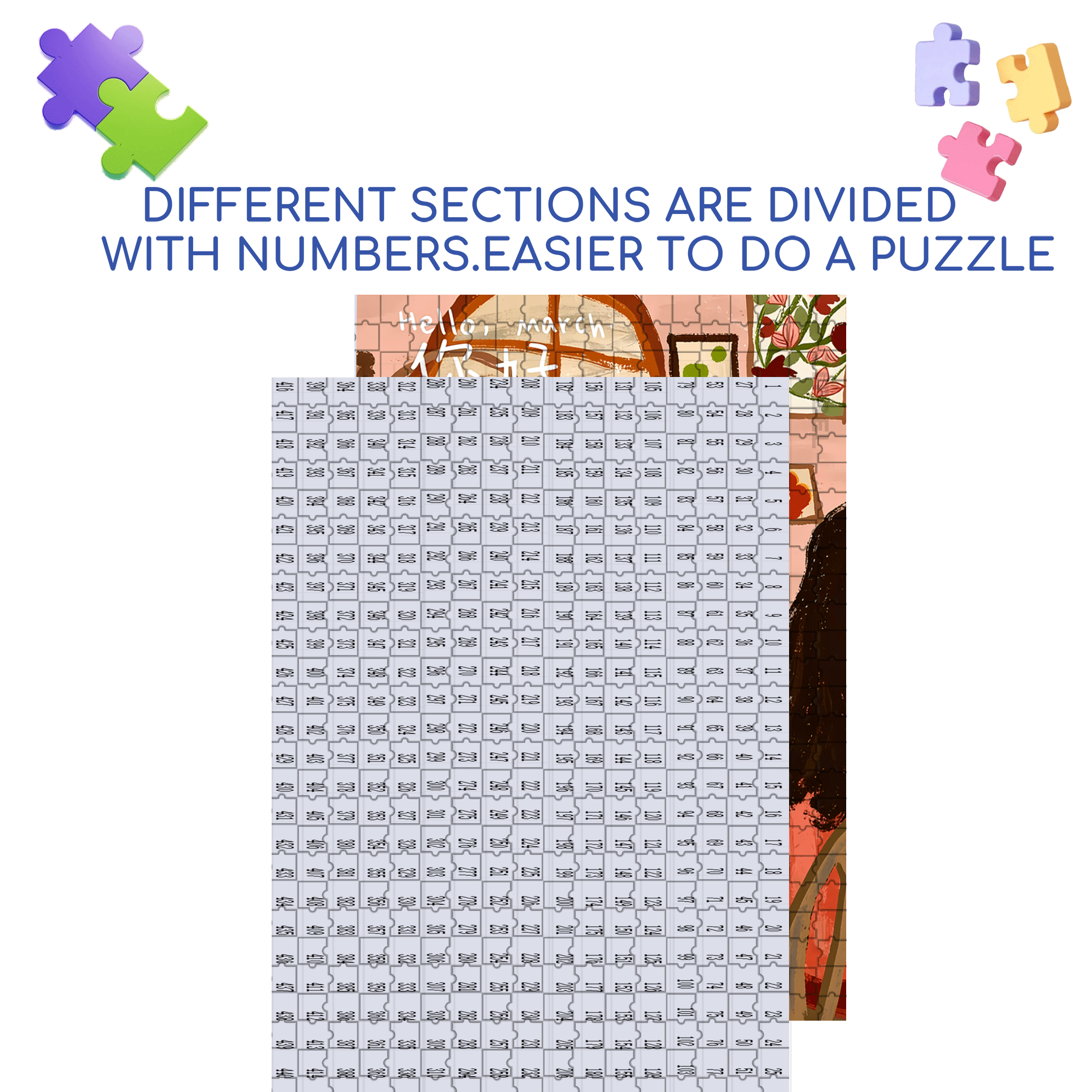 The First Bouquet Of Flowers in March 500pcs/1000pcs Jigsaw Puzzle, Scratch-Resistant, Interactive Family Game & Brain-Boosting DIY Decor, Perfect for Halloween, Christmas & New Year Gifts, Family Puzzle Game
