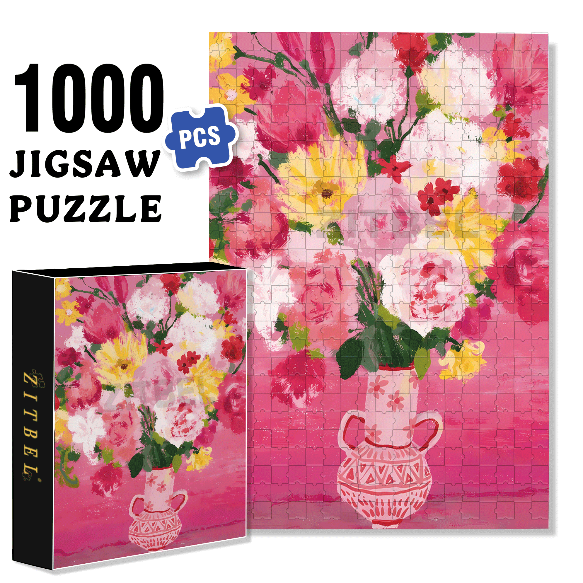 The First Bouquet Of Flowers In Spring 2 500pcs/1000pcs Jigsaw Puzzle, Scratch-Resistant, Interactive Family Game & Brain-Boosting DIY Decor, Perfect for Halloween, Christmas & New Year Gifts, Family Puzzle Game