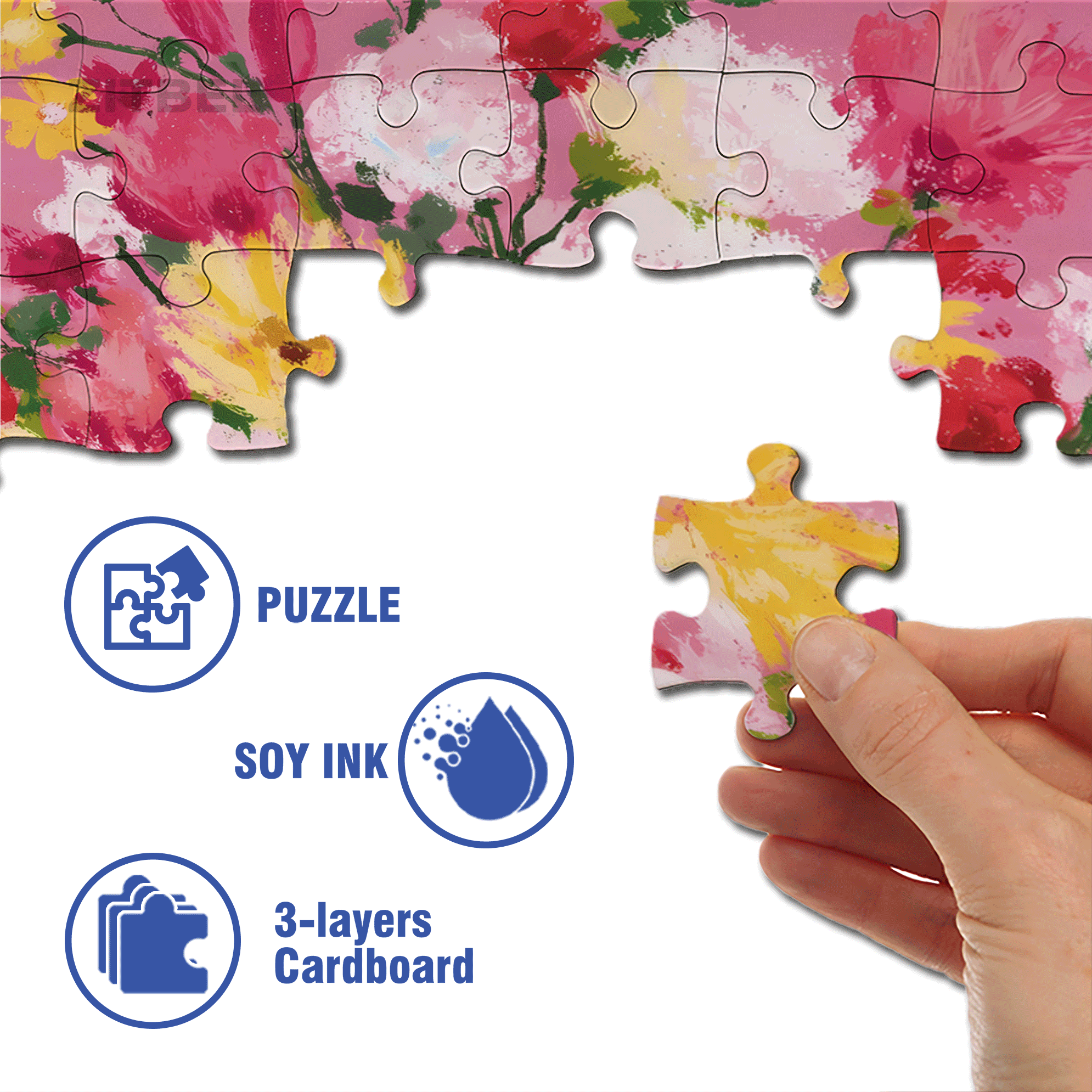 The First Bouquet Of Flowers In Spring 2 500pcs/1000pcs Jigsaw Puzzle, Scratch-Resistant, Interactive Family Game & Brain-Boosting DIY Decor, Perfect for Halloween, Christmas & New Year Gifts, Family Puzzle Game