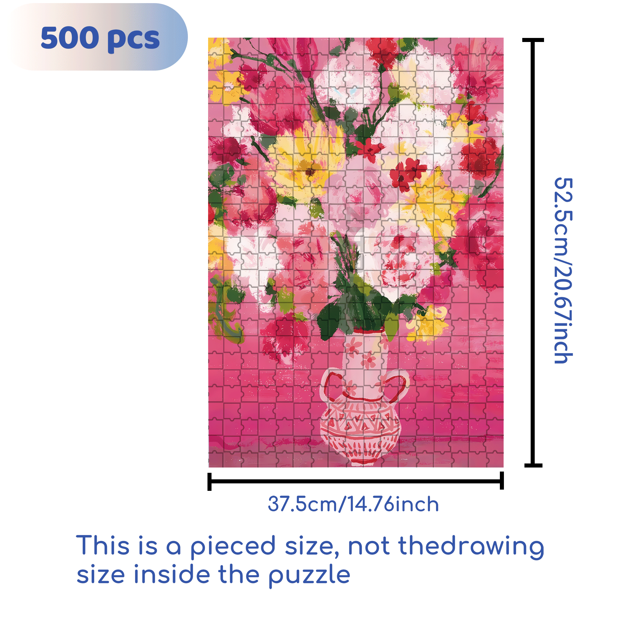 The First Bouquet Of Flowers In Spring 2 500pcs/1000pcs Jigsaw Puzzle, Scratch-Resistant, Interactive Family Game & Brain-Boosting DIY Decor, Perfect for Halloween, Christmas & New Year Gifts, Family Puzzle Game