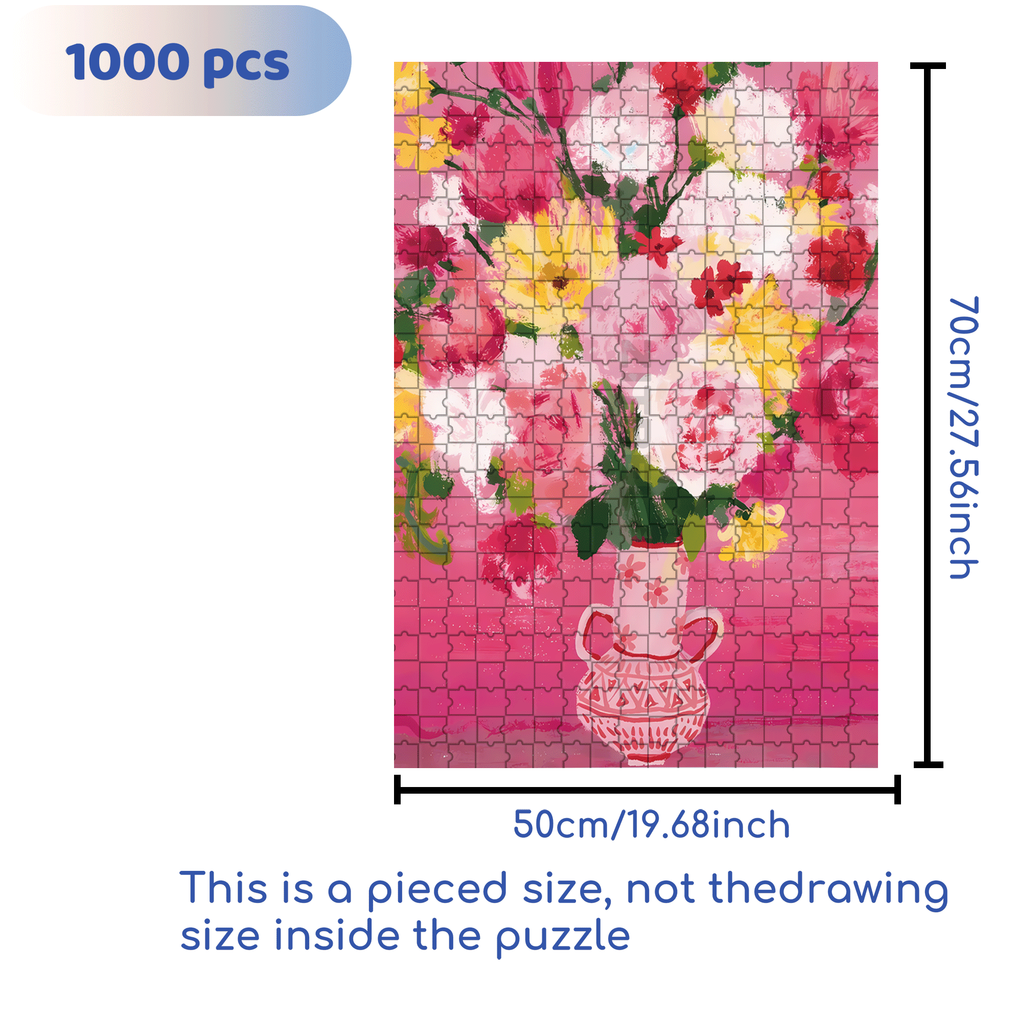 The First Bouquet Of Flowers In Spring 2 500pcs/1000pcs Jigsaw Puzzle, Scratch-Resistant, Interactive Family Game & Brain-Boosting DIY Decor, Perfect for Halloween, Christmas & New Year Gifts, Family Puzzle Game