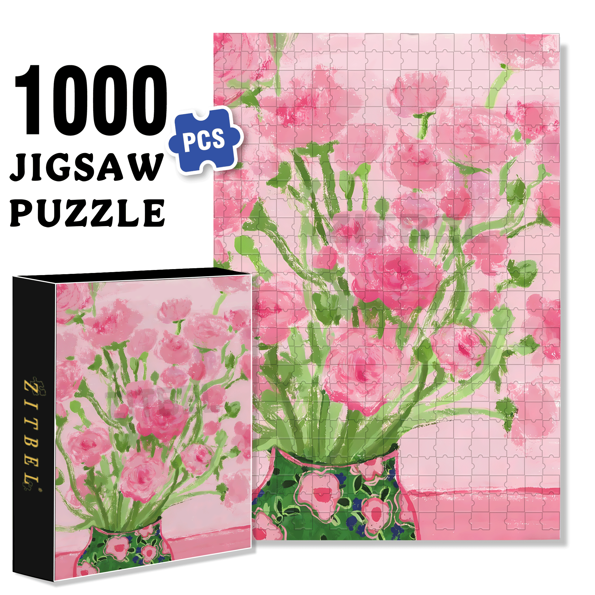 The First Bouquet Of Flowers In Spring 3 500pcs/1000pcs Jigsaw Puzzle, Scratch-Resistant, Interactive Family Game & Brain-Boosting DIY Decor, Perfect for Halloween, Christmas & New Year Gifts, Family Puzzle Game