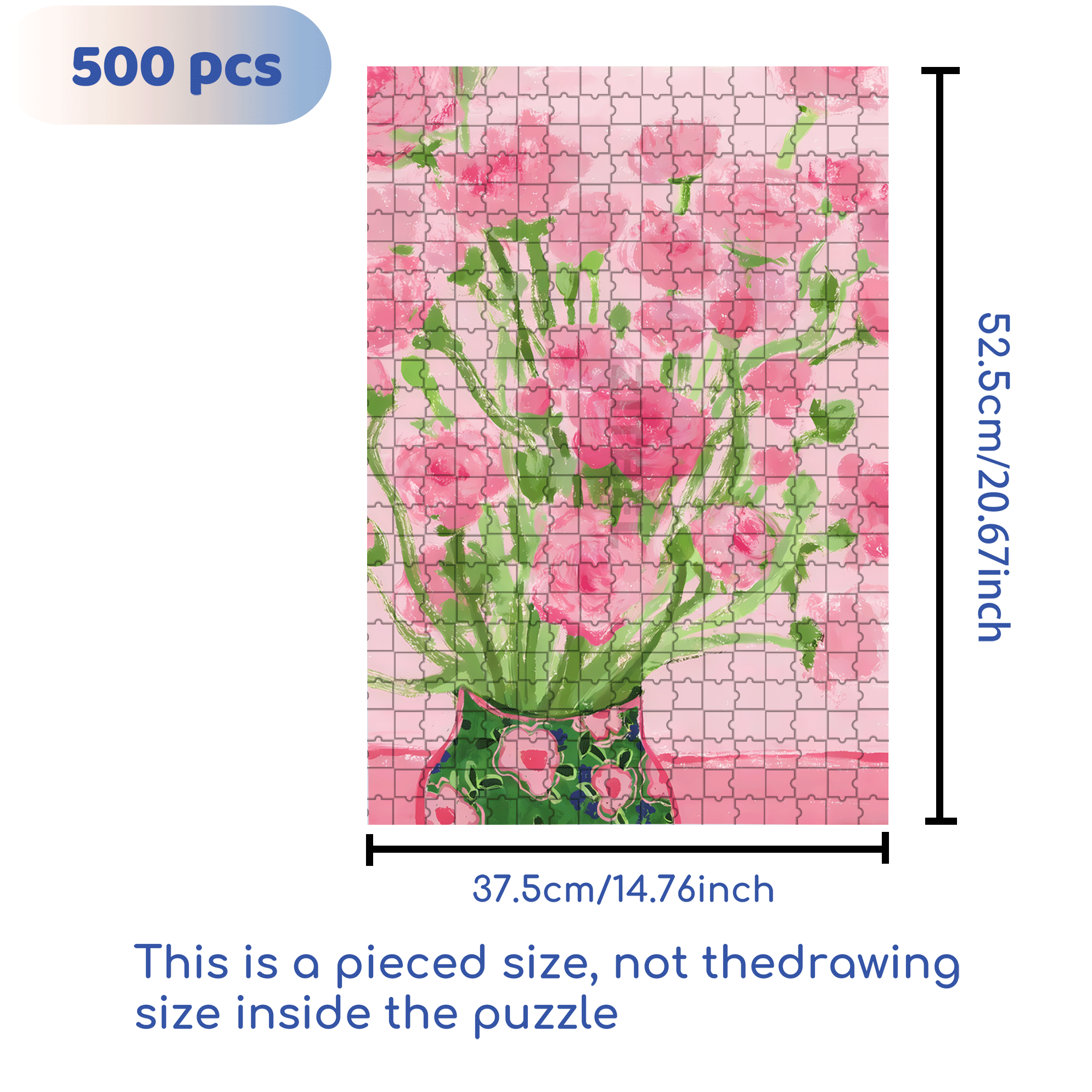 The First Bouquet Of Flowers In Spring 3 500pcs/1000pcs Jigsaw Puzzle, Scratch-Resistant, Interactive Family Game & Brain-Boosting DIY Decor, Perfect for Halloween, Christmas & New Year Gifts, Family Puzzle Game