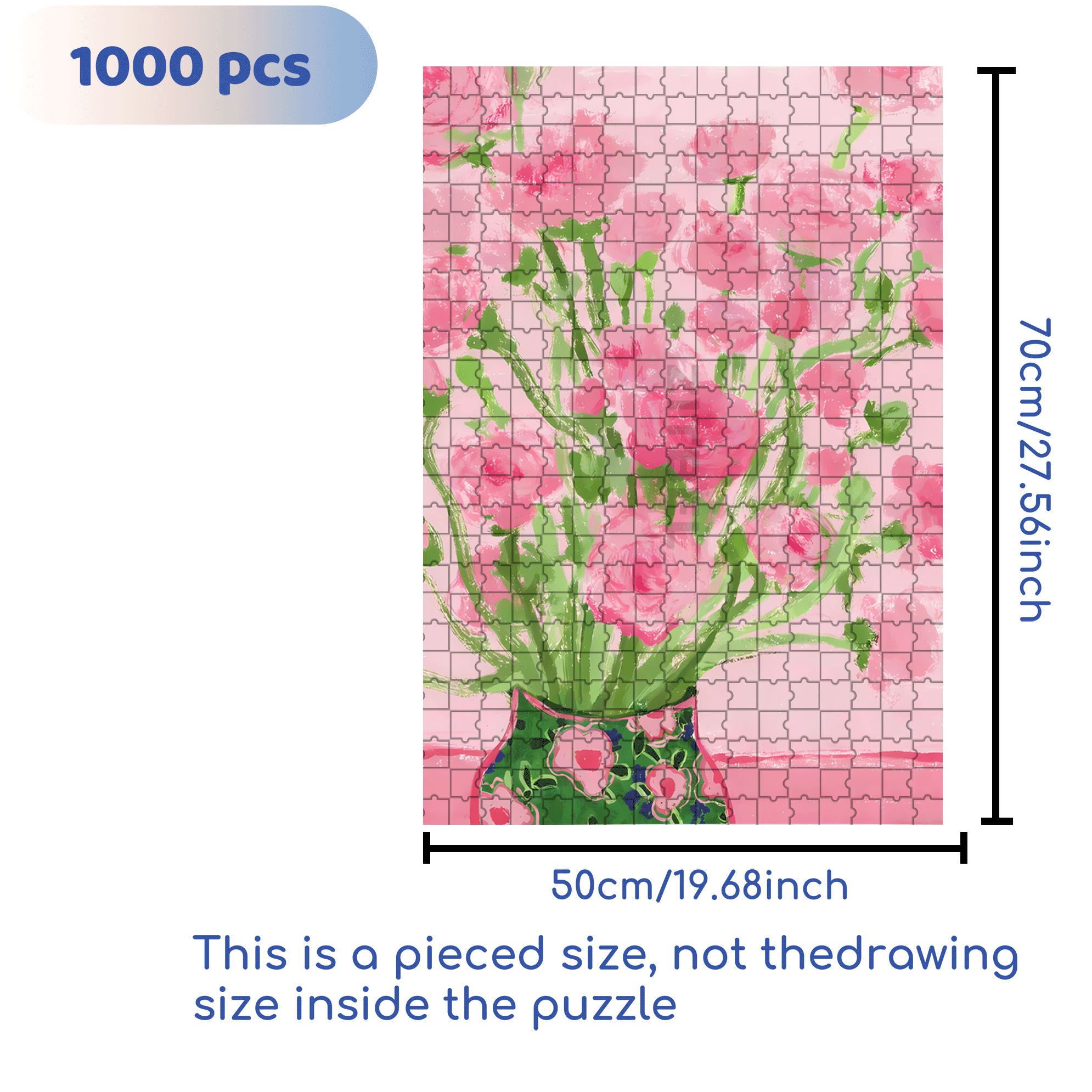 The First Bouquet Of Flowers In Spring 3 500pcs/1000pcs Jigsaw Puzzle, Scratch-Resistant, Interactive Family Game & Brain-Boosting DIY Decor, Perfect for Halloween, Christmas & New Year Gifts, Family Puzzle Game