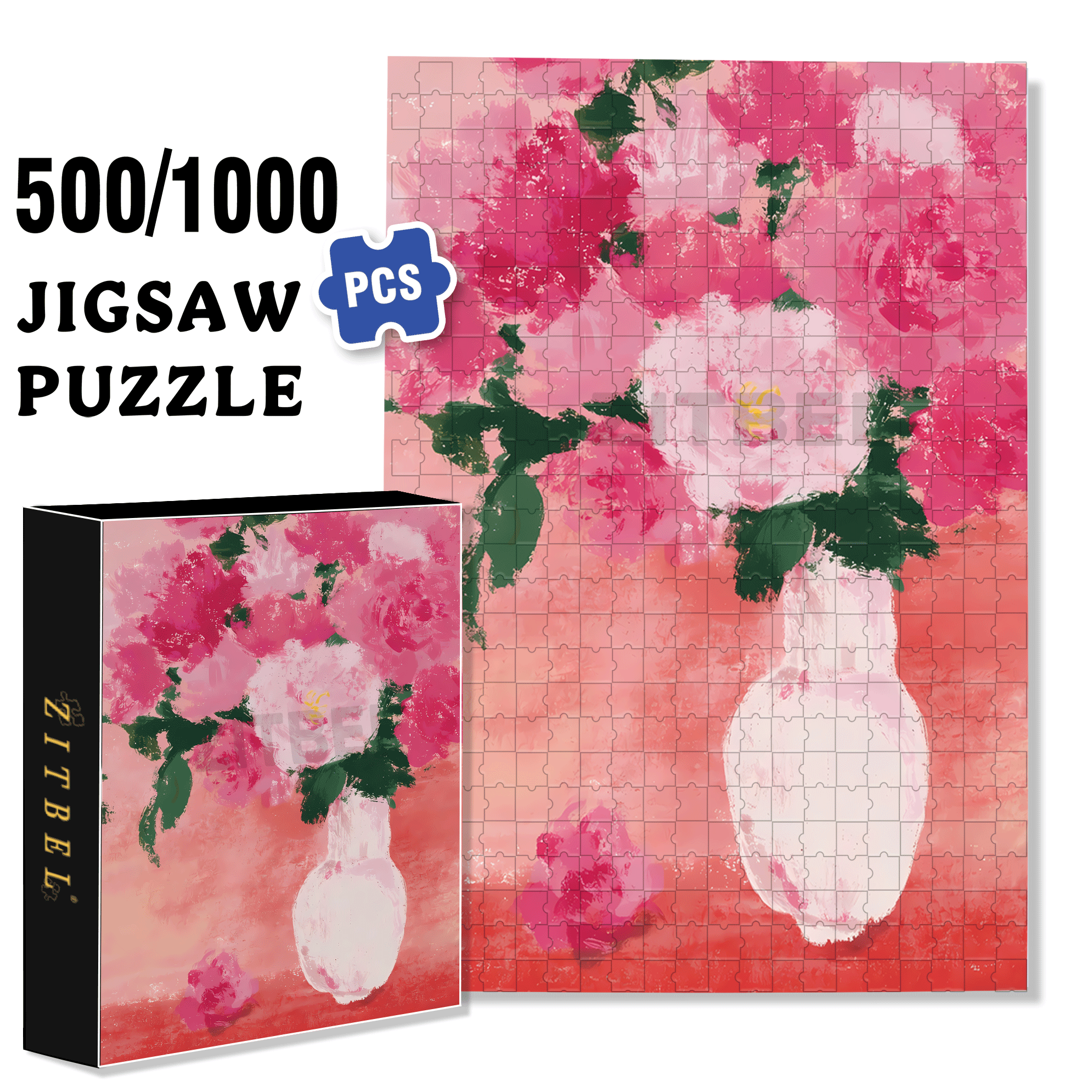 The First Bouquet Of Flowers In Spring 500pcs/1000pcs Jigsaw Puzzle, Scratch-Resistant, Interactive Family Game & Brain-Boosting DIY Decor, Perfect for Halloween, Christmas & New Year Gifts, Family Puzzle Game