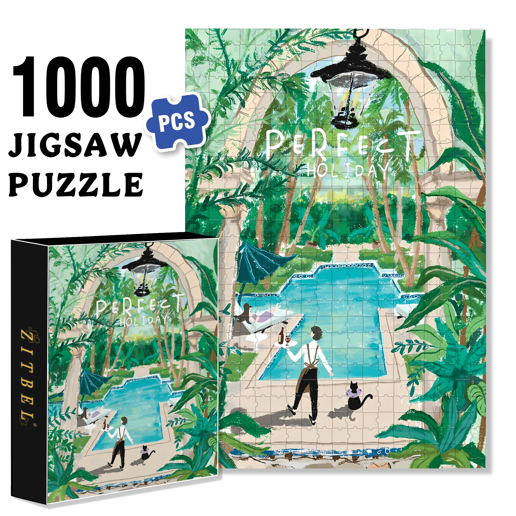 The Perfect Holiday 500pcs/1000pcs Jigsaw Puzzle, Scratch-Resistant, Interactive Family Game & Brain-Boosting DIY Decor, Perfect for Halloween, Christmas & New Year Gifts, Family Puzzle Game