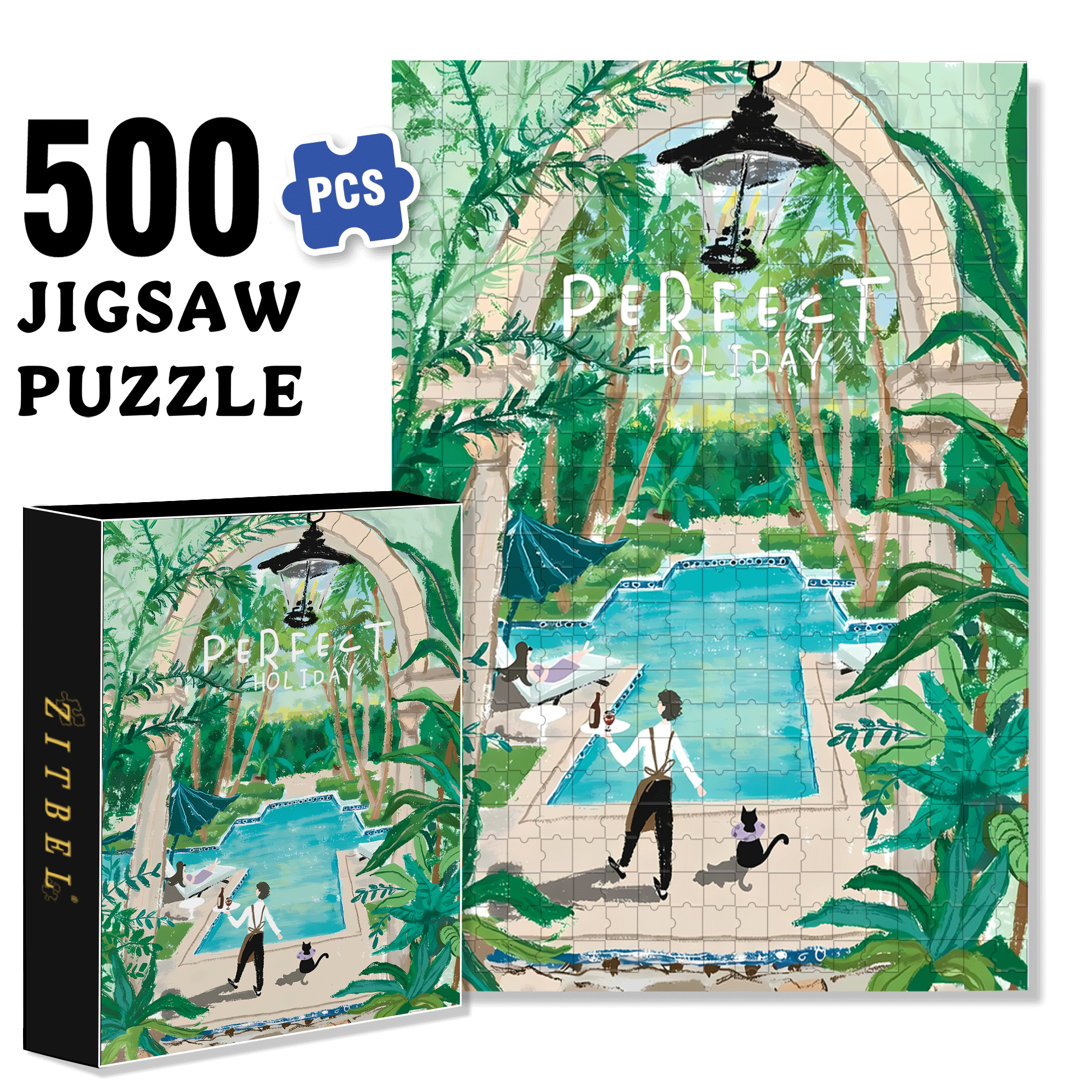 The Perfect Holiday 500pcs/1000pcs Jigsaw Puzzle, Scratch-Resistant, Interactive Family Game & Brain-Boosting DIY Decor, Perfect for Halloween, Christmas & New Year Gifts, Family Puzzle Game