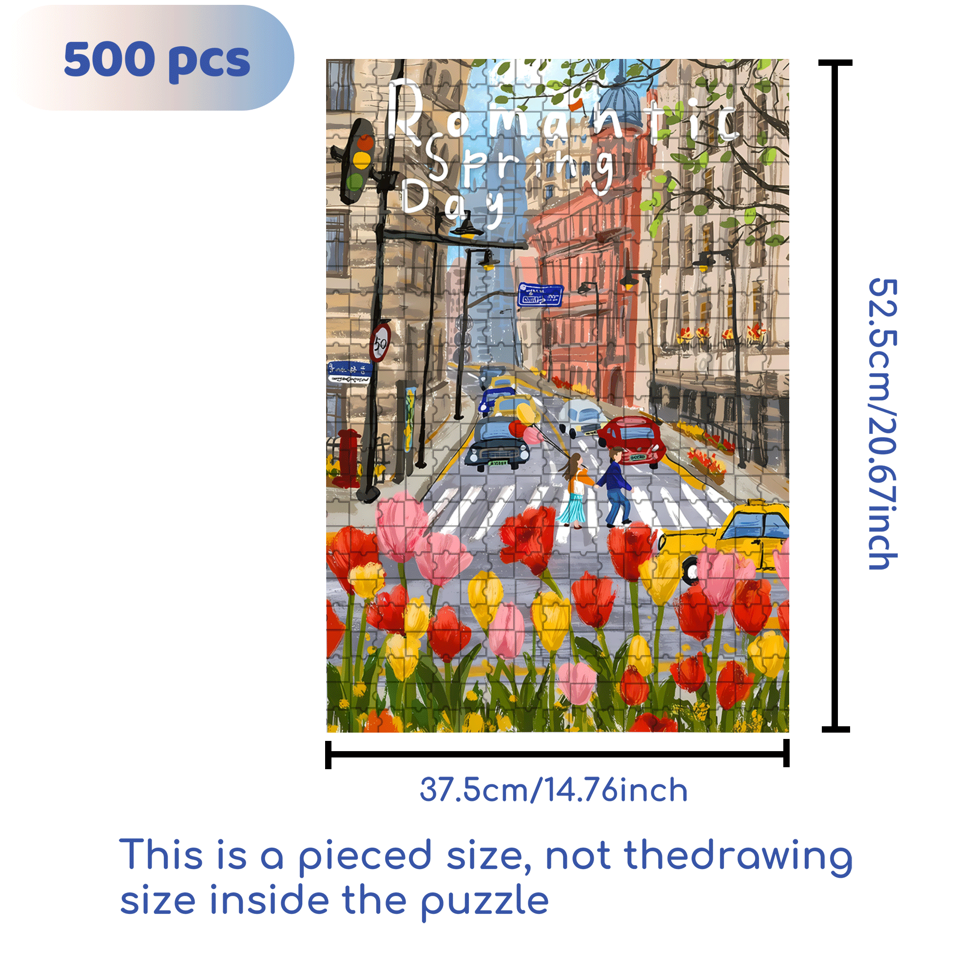 The Tulips Have Bloomed 500pcs/1000pcs Jigsaw Puzzle, Scratch-Resistant, Interactive Family Game & Brain-Boosting DIY Decor, Perfect for Halloween, Christmas & New Year Gifts, Family Puzzle Game