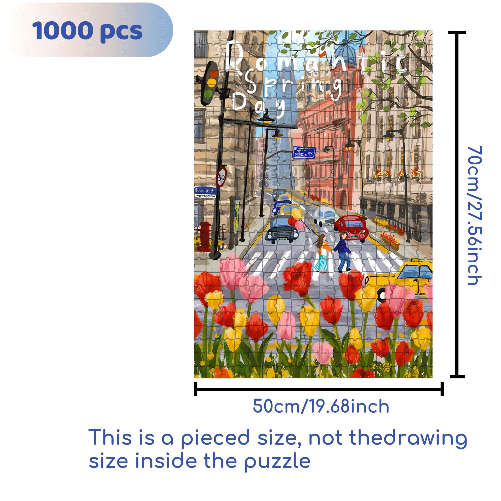 The Tulips Have Bloomed 500pcs/1000pcs Jigsaw Puzzle, Scratch-Resistant, Interactive Family Game & Brain-Boosting DIY Decor, Perfect for Halloween, Christmas & New Year Gifts, Family Puzzle Game