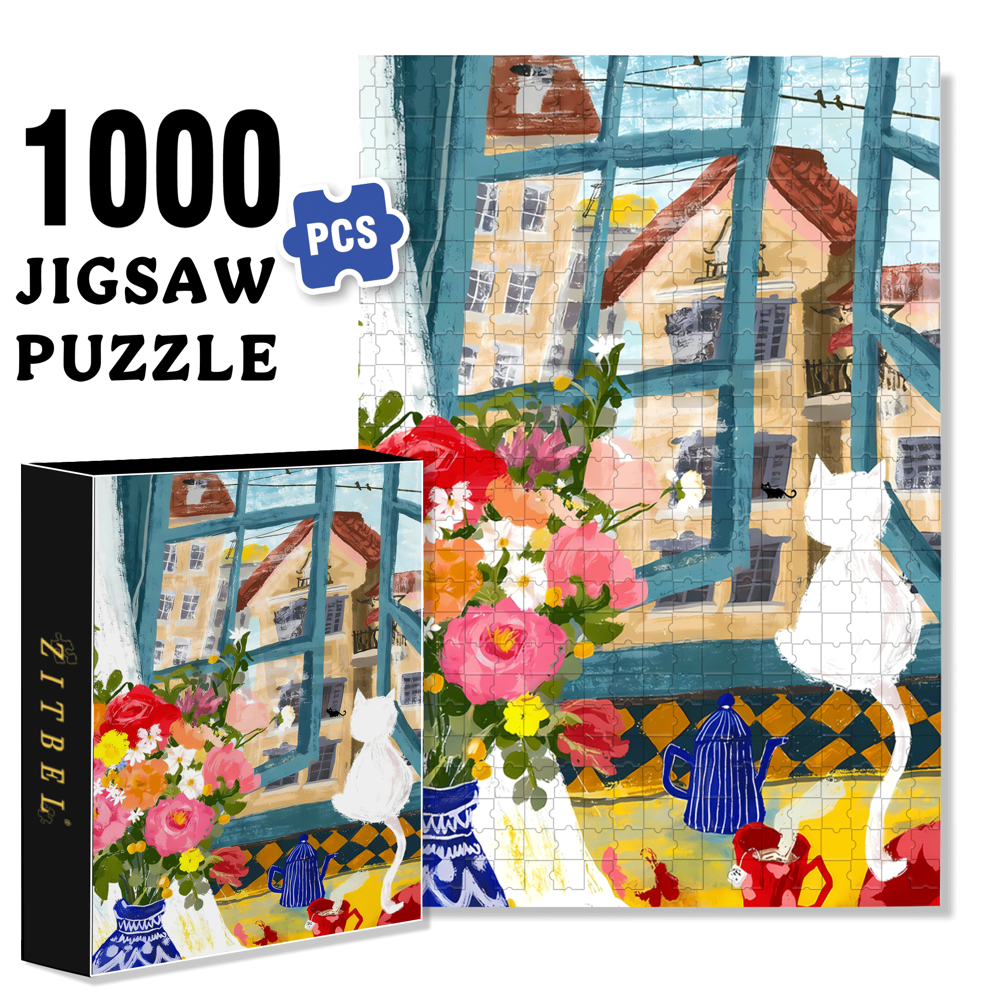The World Outside The Window 500pcs/1000pcs Jigsaw Puzzle, Scratch-Resistant, Interactive Family Game & Brain-Boosting DIY Decor, Perfect for Halloween, Christmas & New Year Gifts, Family Puzzle Game