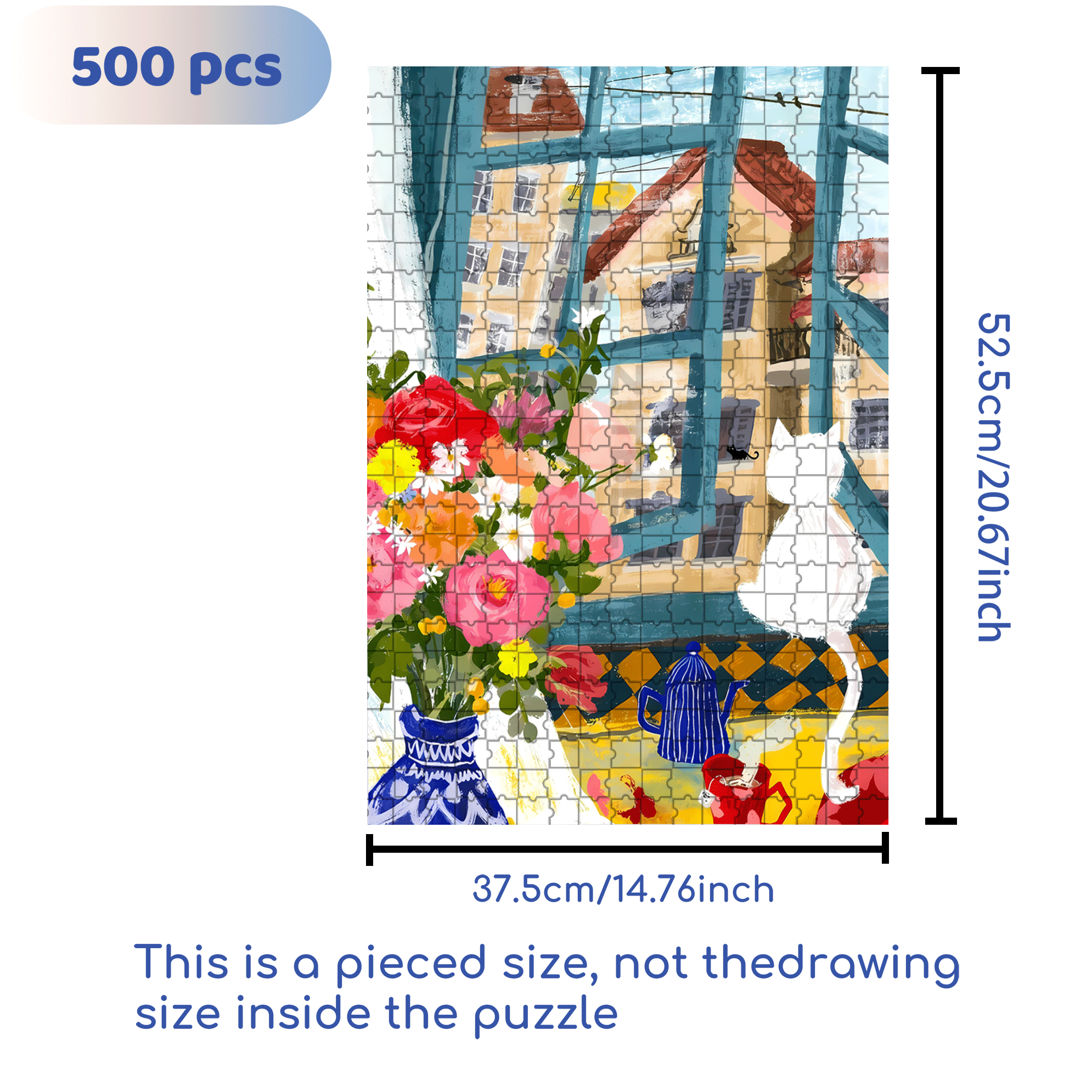 The World Outside The Window 500pcs/1000pcs Jigsaw Puzzle, Scratch-Resistant, Interactive Family Game & Brain-Boosting DIY Decor, Perfect for Halloween, Christmas & New Year Gifts, Family Puzzle Game