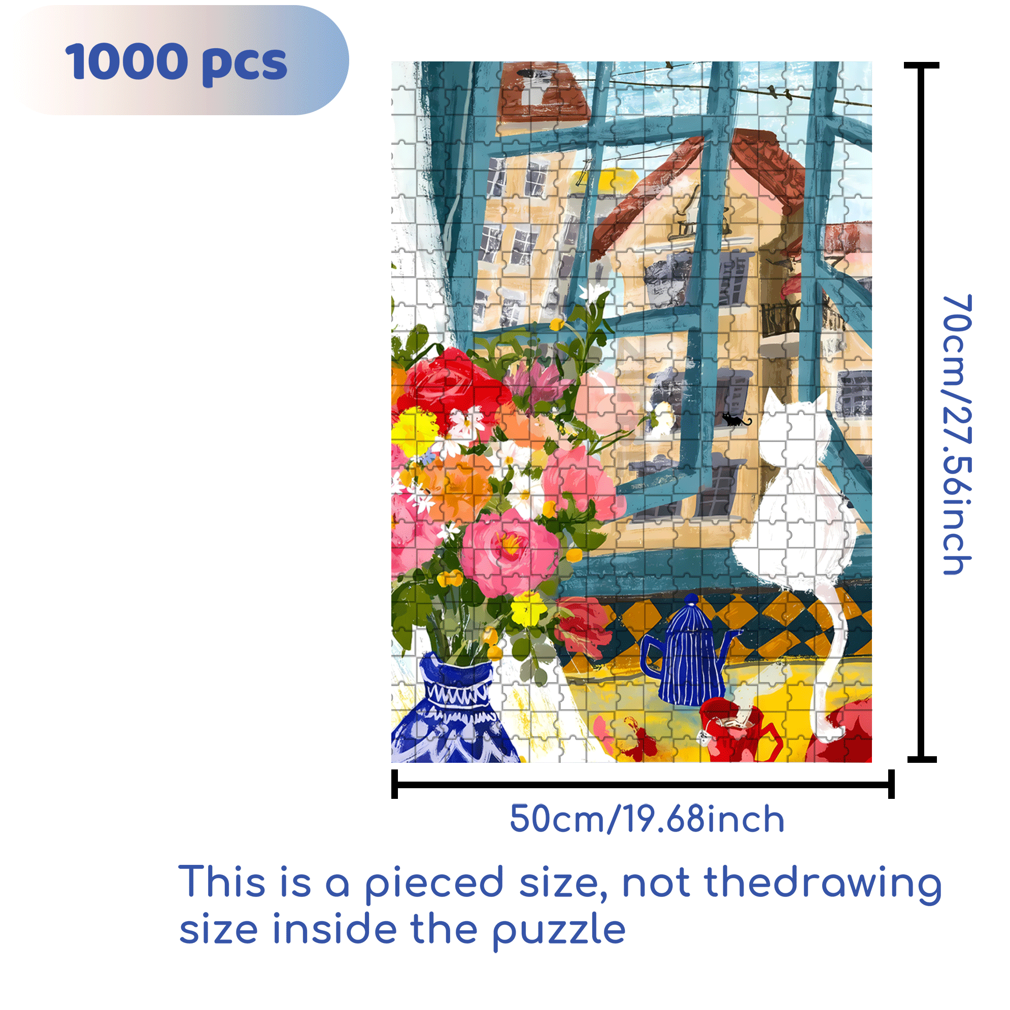 The World Outside The Window 500pcs/1000pcs Jigsaw Puzzle, Scratch-Resistant, Interactive Family Game & Brain-Boosting DIY Decor, Perfect for Halloween, Christmas & New Year Gifts, Family Puzzle Game