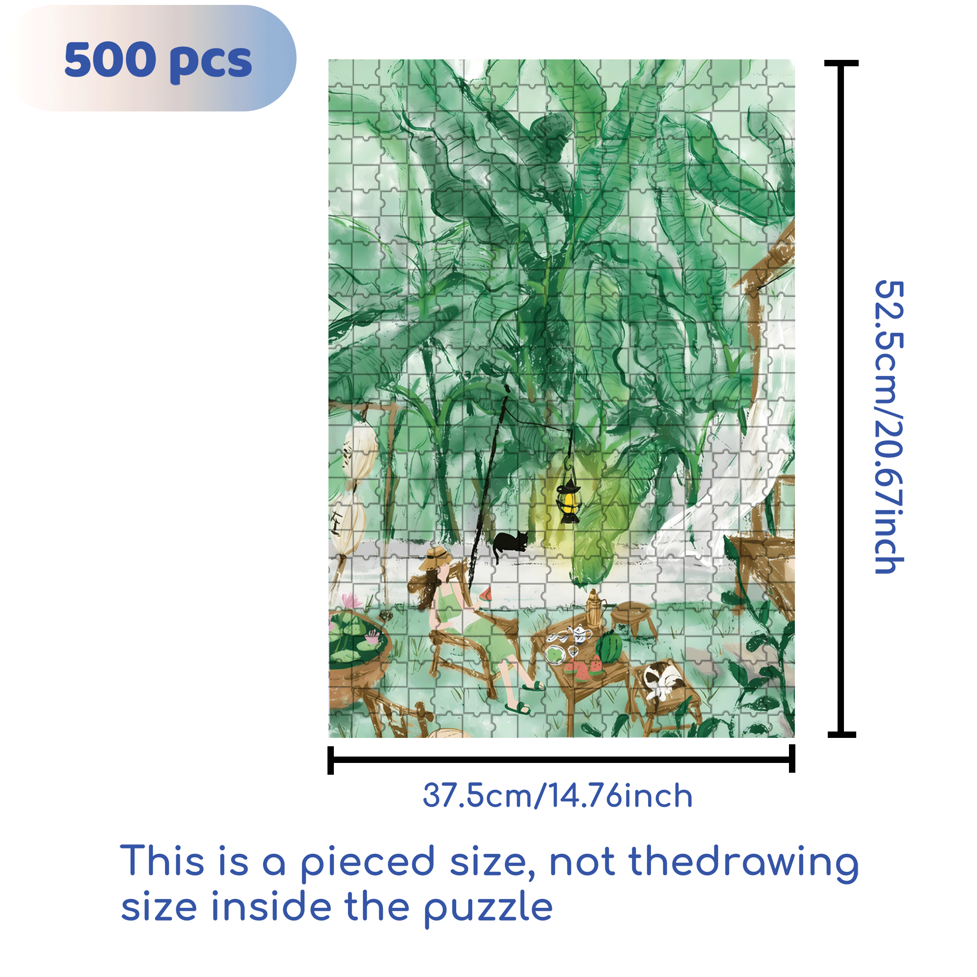 Under The Banana Tree 500pcs/1000pcs Jigsaw Puzzle, Scratch-Resistant, Interactive Family Game & Brain-Boosting DIY Decor, Perfect for Halloween, Christmas & New Year Gifts, Family Puzzle Game