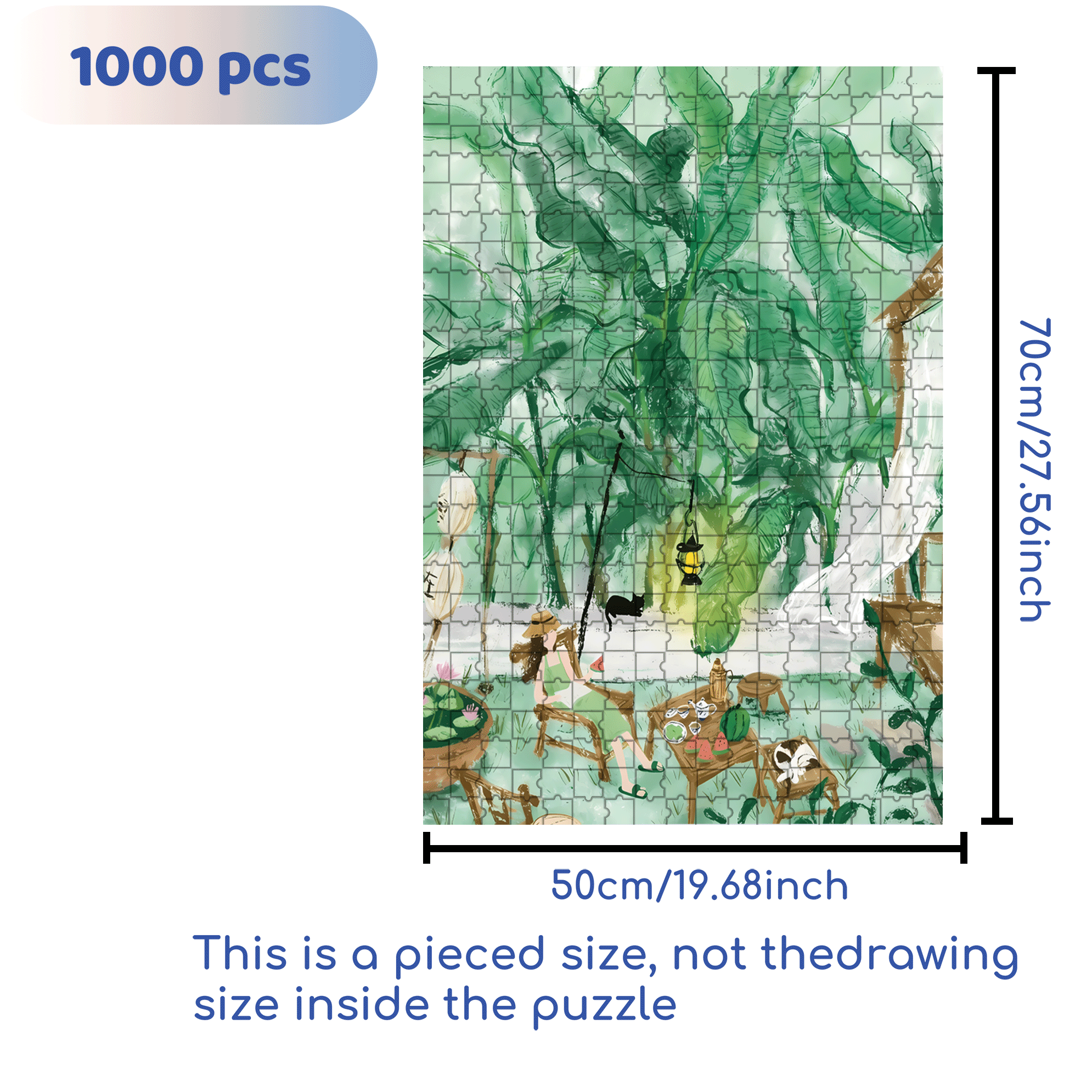 Under The Banana Tree 500pcs/1000pcs Jigsaw Puzzle, Scratch-Resistant, Interactive Family Game & Brain-Boosting DIY Decor, Perfect for Halloween, Christmas & New Year Gifts, Family Puzzle Game