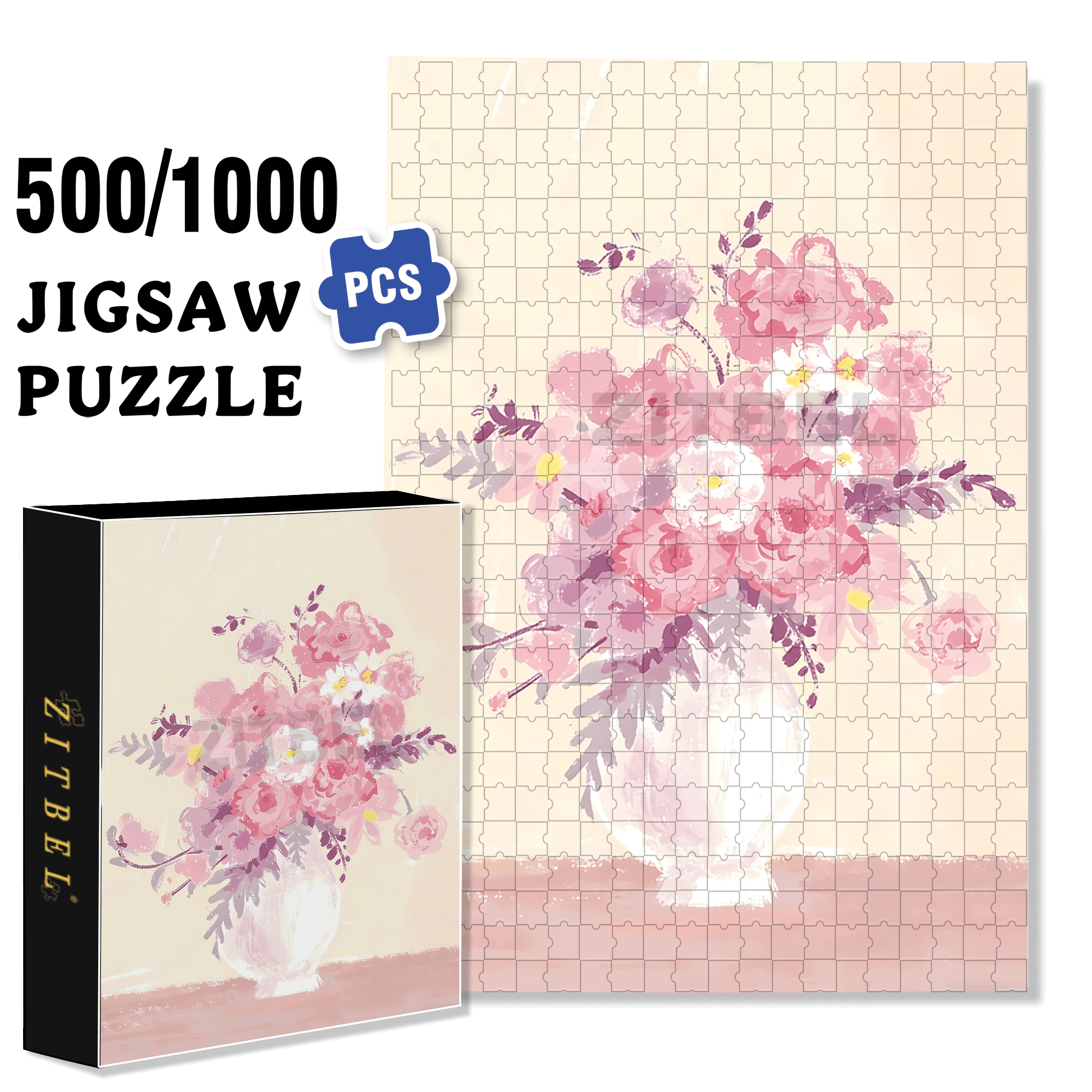 Valentine's Day Thoughts 500pcs/1000pcs Jigsaw Puzzle, Scratch-Resistant, Interactive Family Game & Brain-Boosting DIY Decor, Perfect for Halloween, Christmas & New Year Gifts, Family Puzzle Game