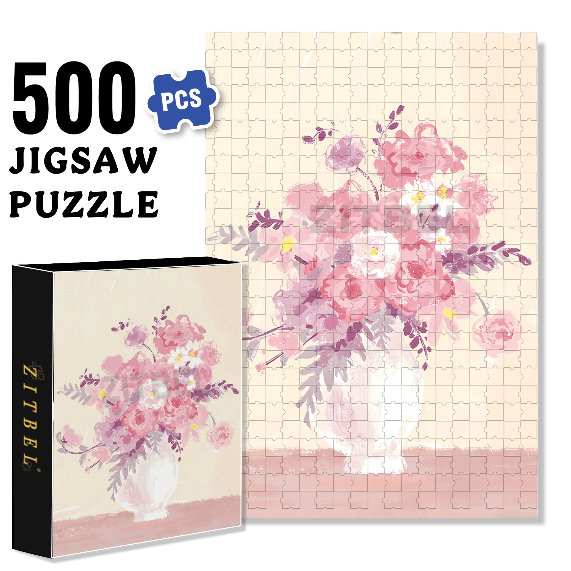 Valentine's Day Thoughts 500pcs/1000pcs Jigsaw Puzzle, Scratch-Resistant, Interactive Family Game & Brain-Boosting DIY Decor, Perfect for Halloween, Christmas & New Year Gifts, Family Puzzle Game
