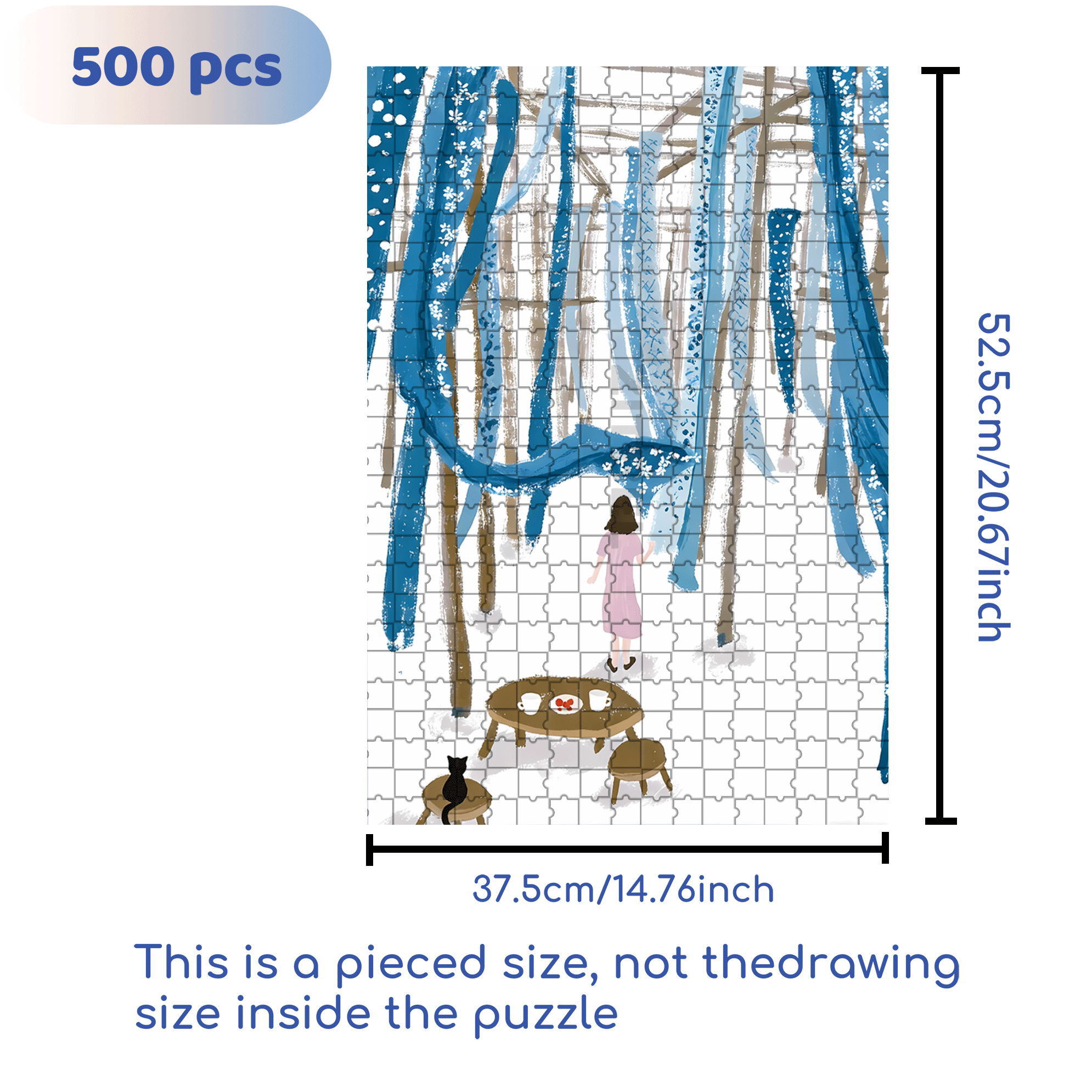 Wait For The Wind 500pcs/1000pcs Jigsaw Puzzle, Scratch-Resistant, Interactive Family Game & Brain-Boosting DIY Decor, Perfect for Halloween, Christmas & New Year Gifts, Family Puzzle Game