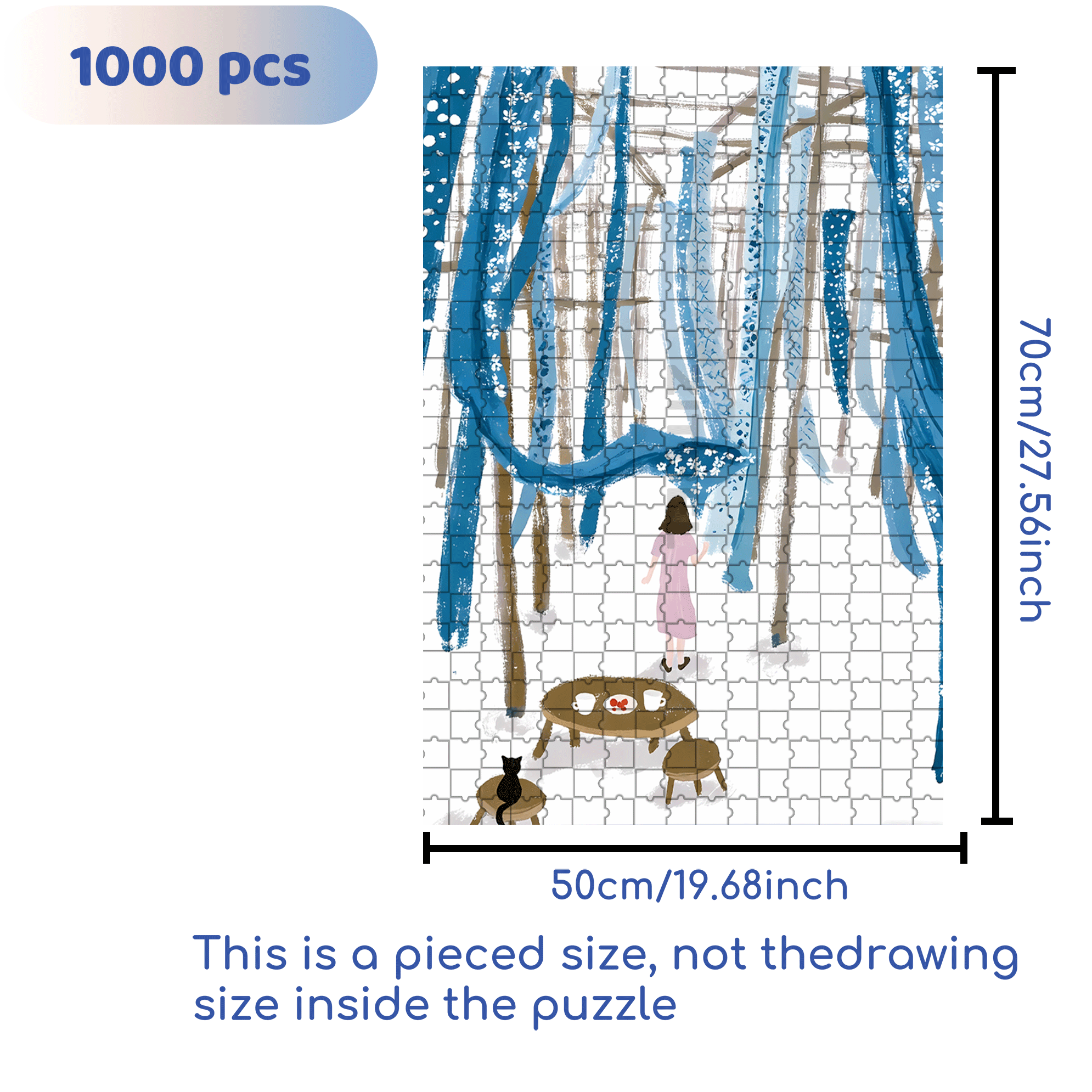 Wait For The Wind 500pcs/1000pcs Jigsaw Puzzle, Scratch-Resistant, Interactive Family Game & Brain-Boosting DIY Decor, Perfect for Halloween, Christmas & New Year Gifts, Family Puzzle Game