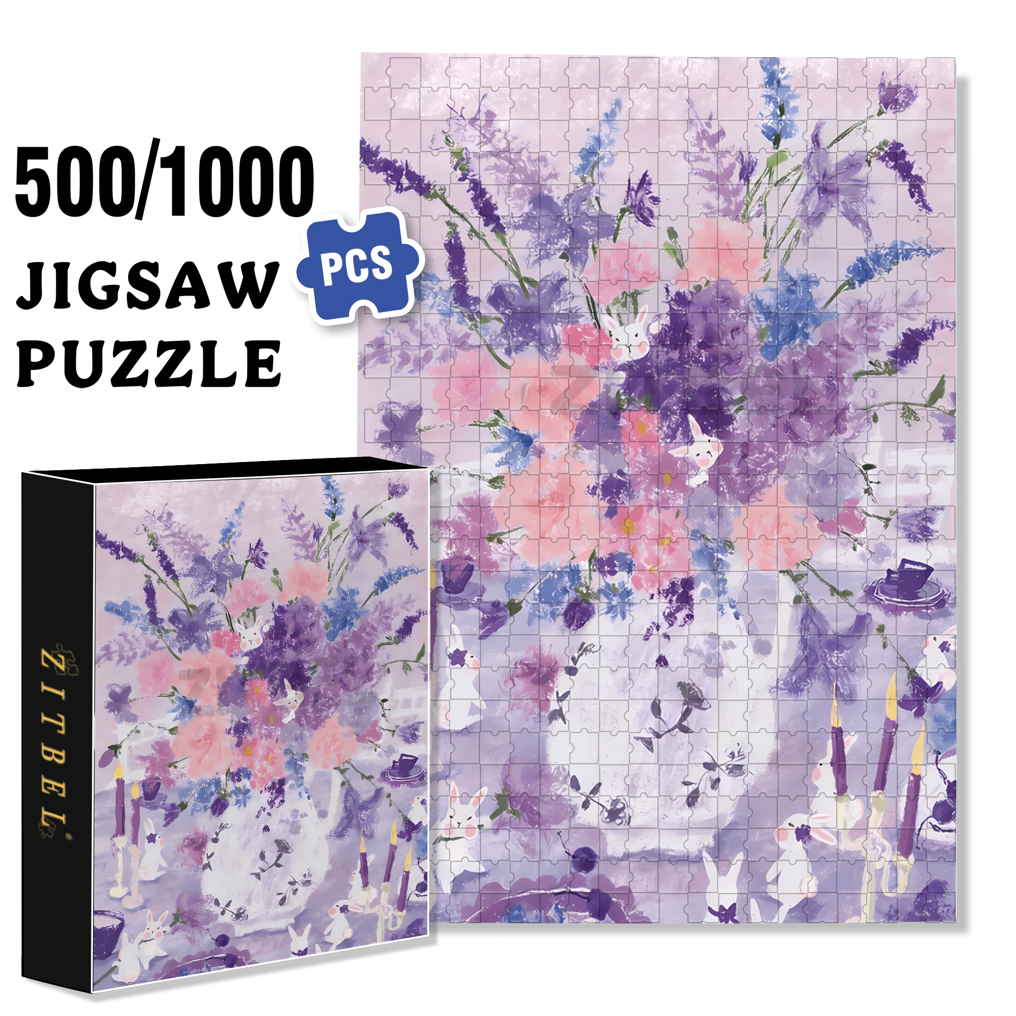 Warm Purple 500pcs/1000pcs Jigsaw Puzzle, Scratch-Resistant, Interactive Family Game & Brain-Boosting DIY Decor, Perfect for Halloween, Christmas & New Year Gifts, Family Puzzle Game